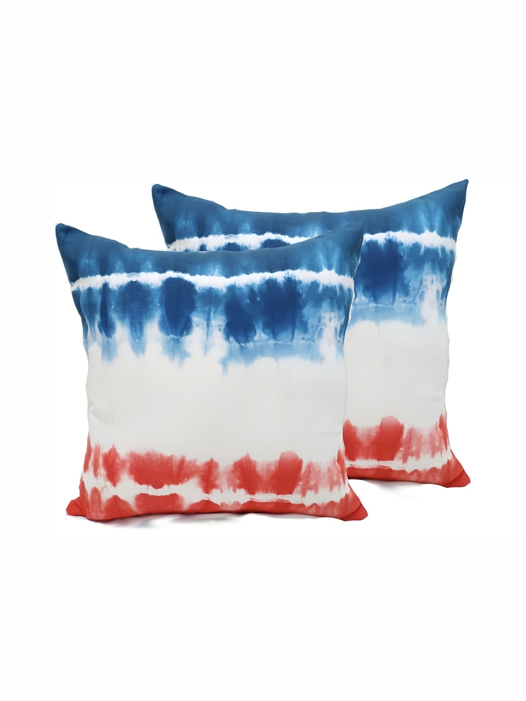 

SLEEPY THREADS Blue & White Set of 2 Abstract Square Cushion Covers