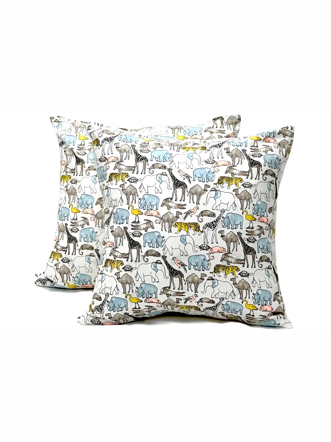 

SLEEPY THREADS White & Blue Set of 2 Square Cushion Covers