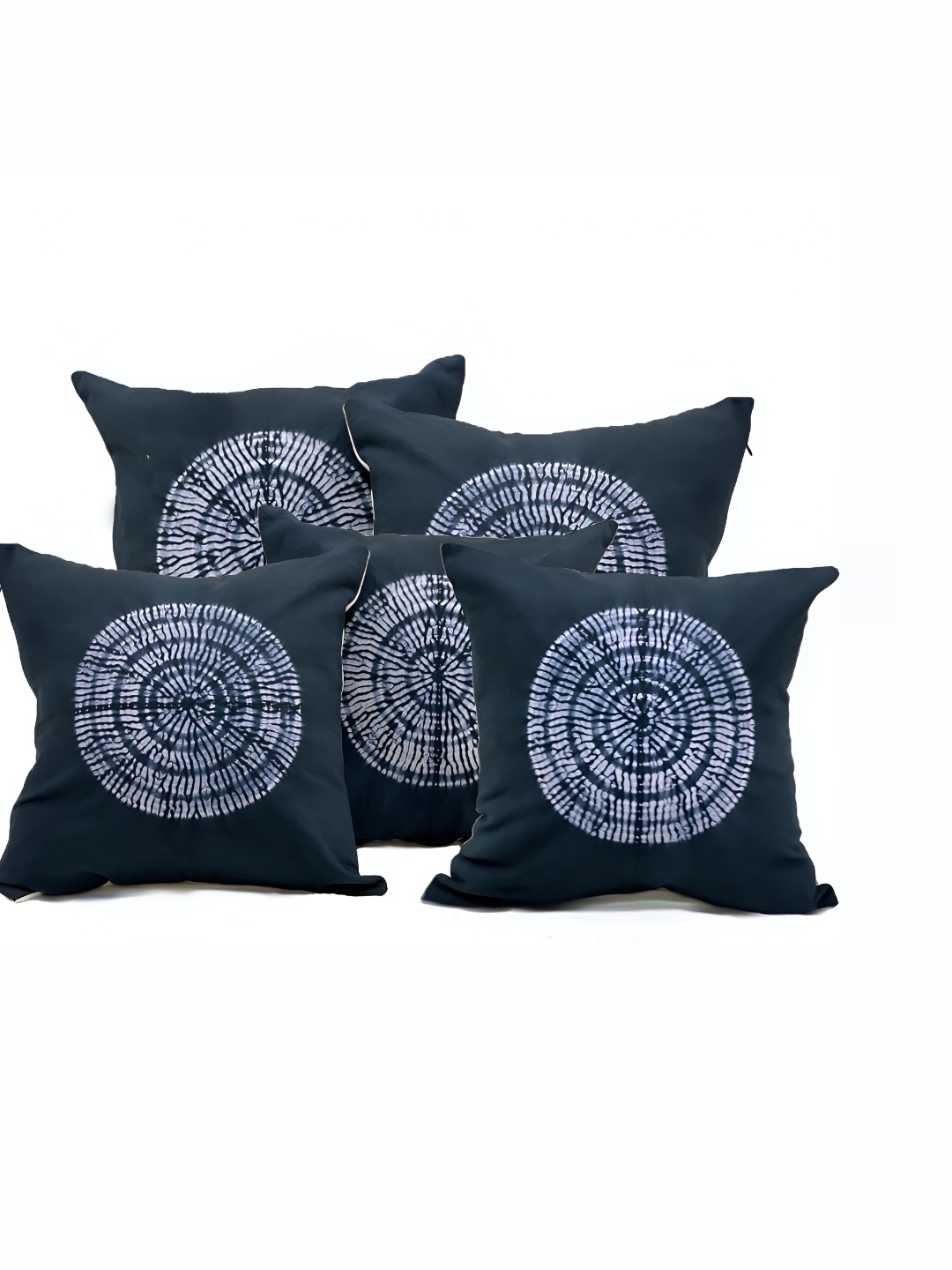 

SLEEPY THREADS Blue & White Set of 5 Abstract Square Cushion Covers