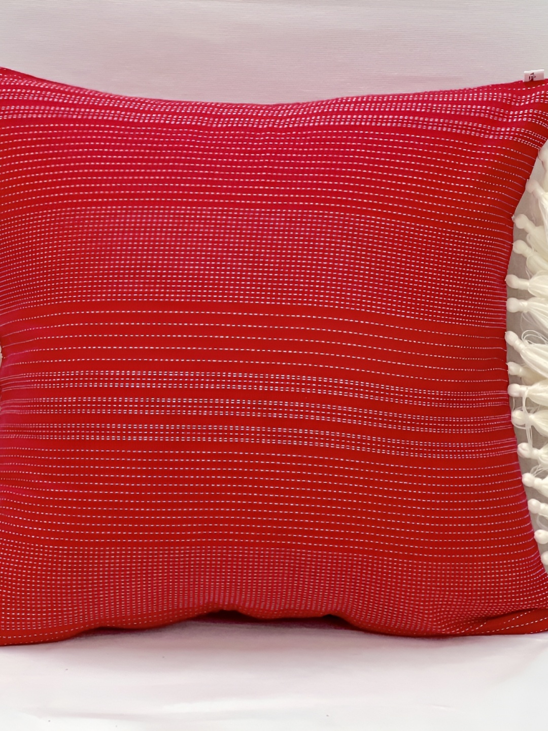 

SLEEPY THREADS Red & White Square Cushion Covers