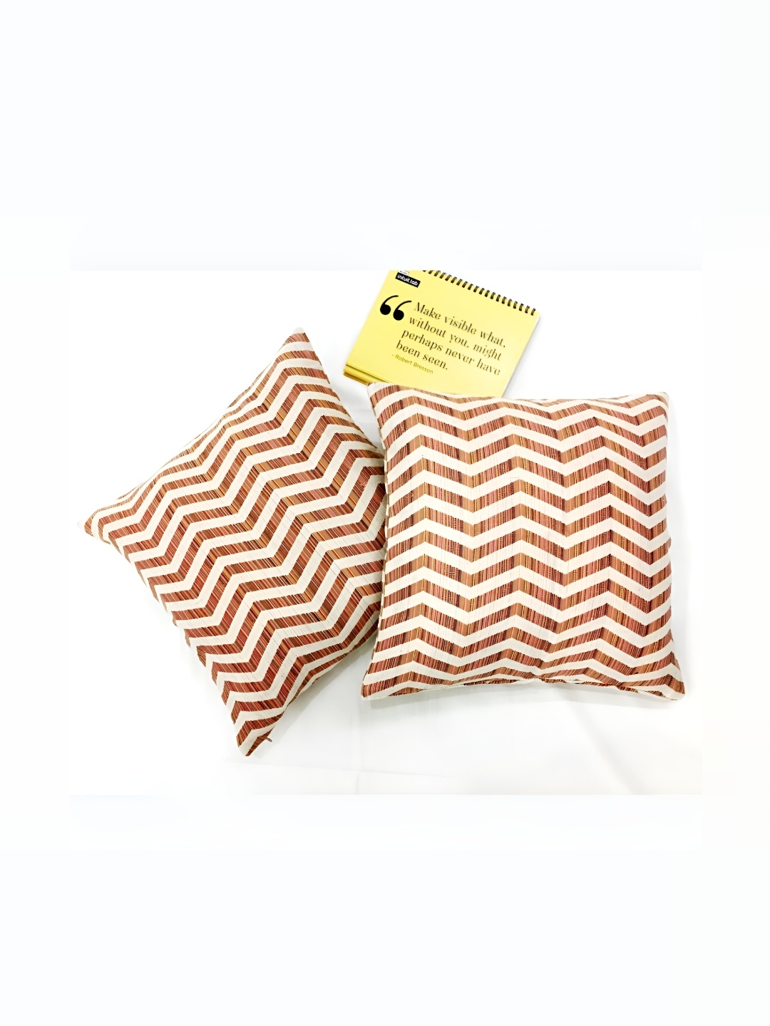 

SLEEPY THREADS Off White & Maroon Set of 2 Square Cushion Covers