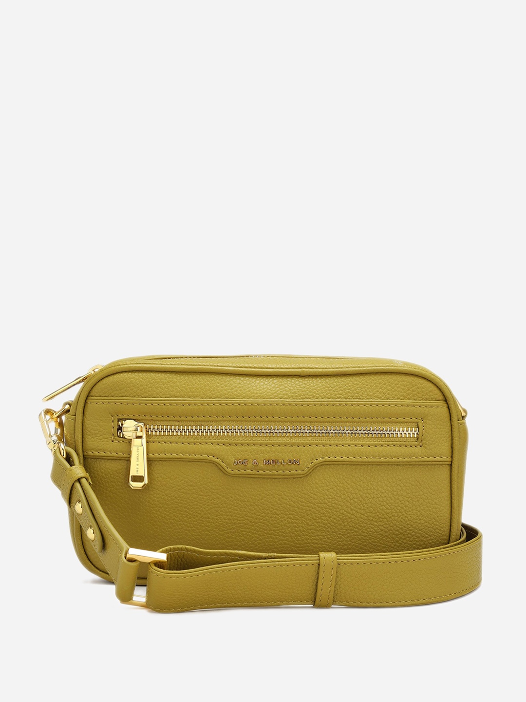 

Joe & Mellon Leather Structured Sling Bag with Fringed, Green
