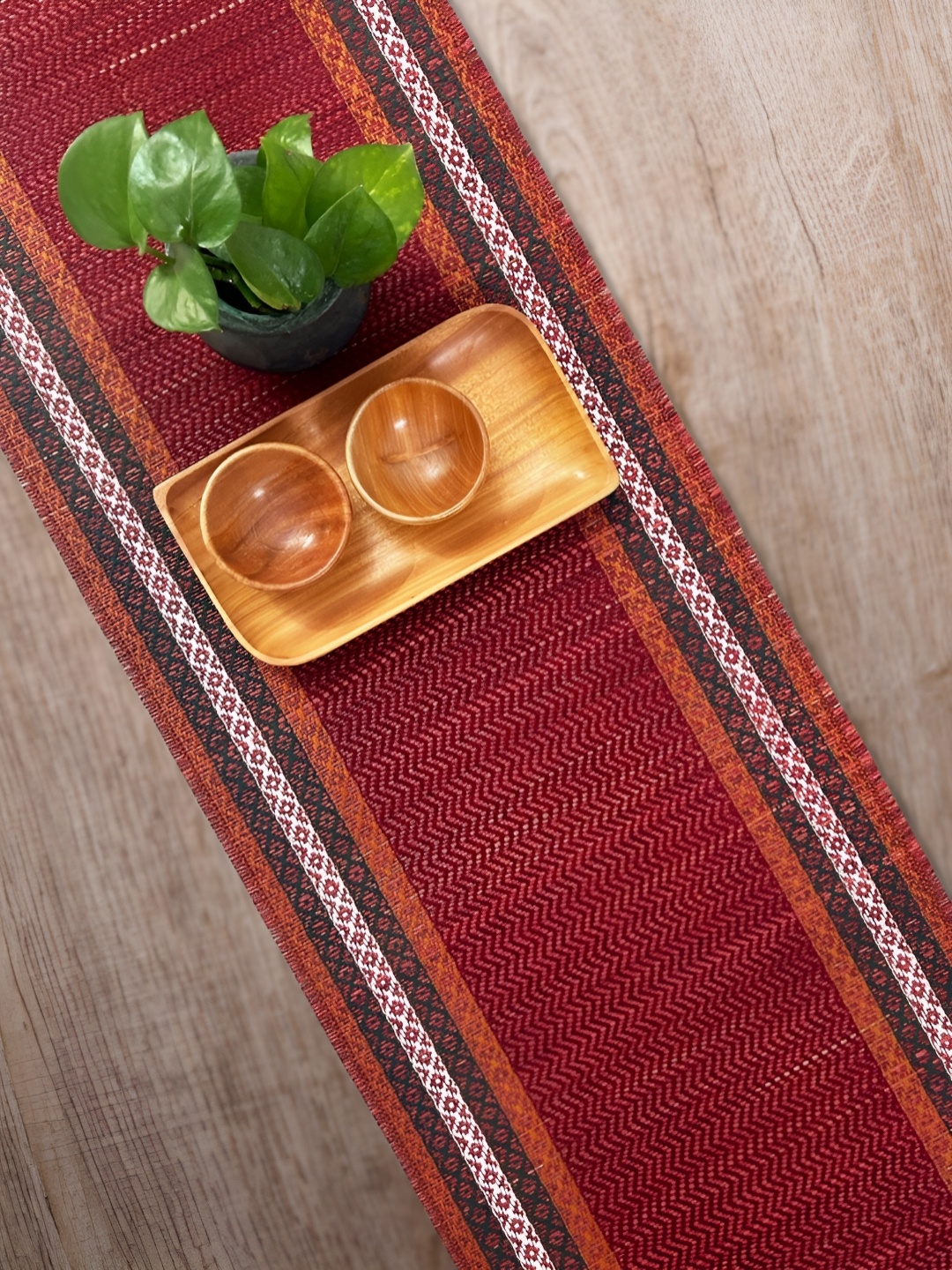 

Peepul Tree Red Printed Table Runners