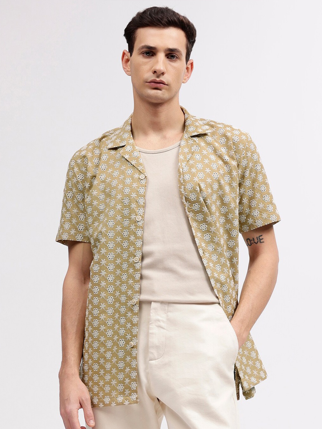 

LINDBERGH Men Floral Opaque Printed Casual Shirt, Beige