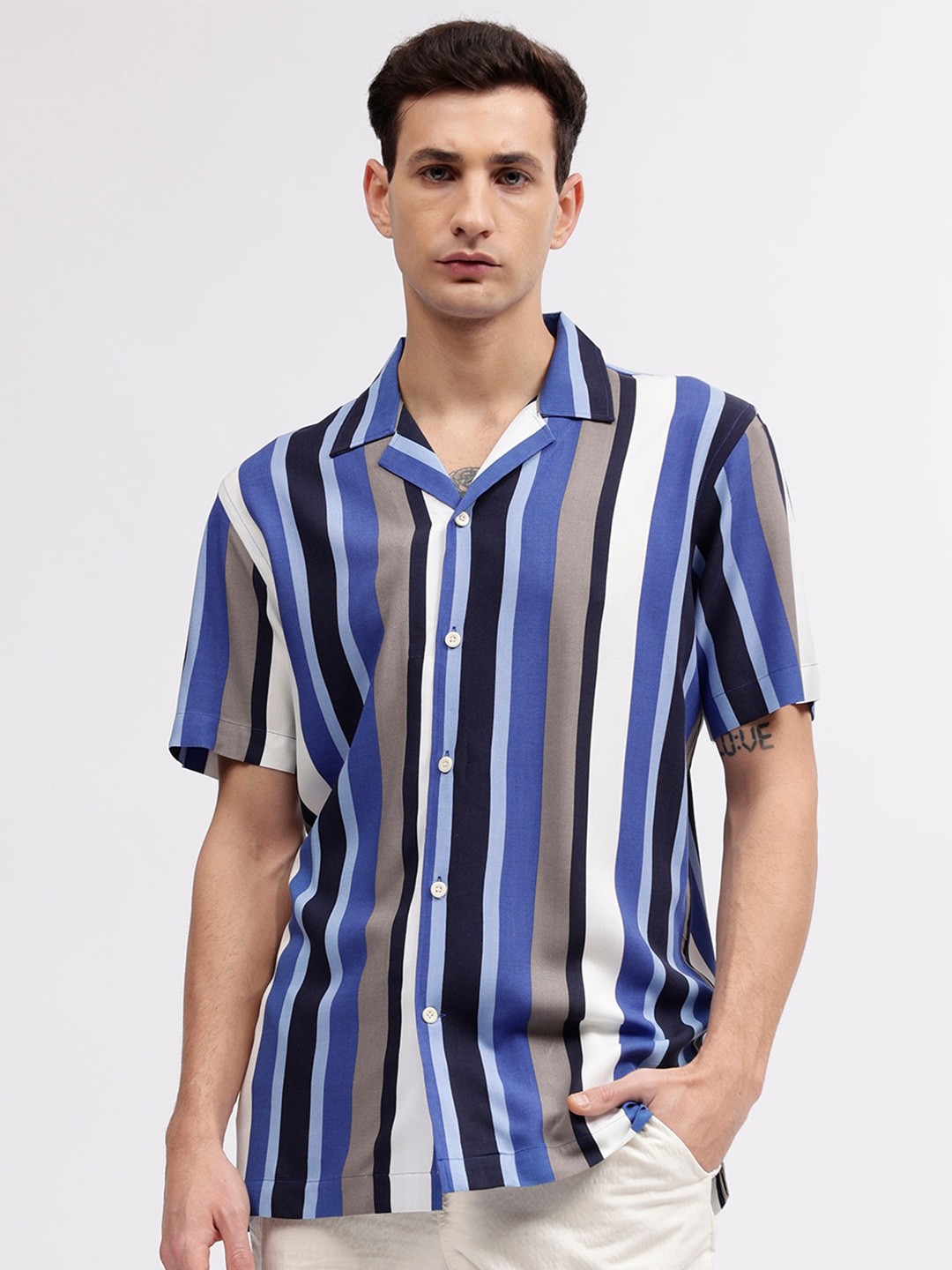 

LINDBERGH Men Opaque Striped Casual Shirt, Multi