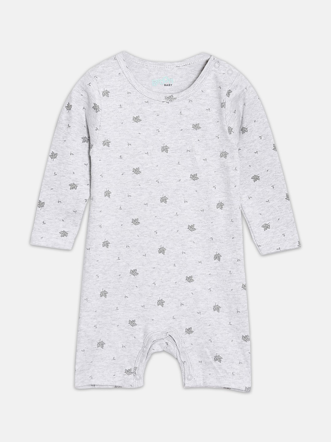 

Broon Infant Boys Printed Organic Cotton Romper, Grey