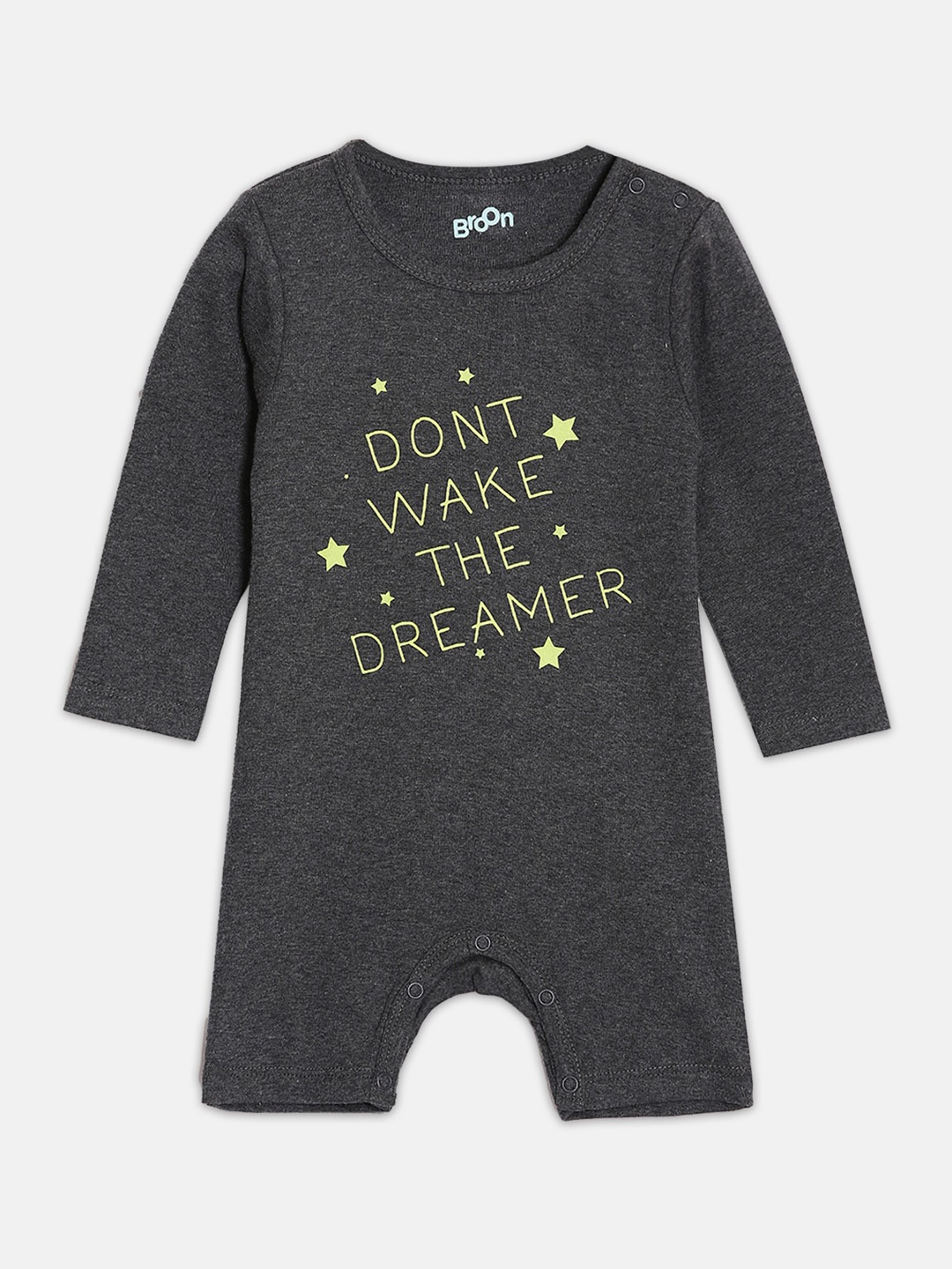 

Broon Infant Boys Printed Cotton Romper, Black