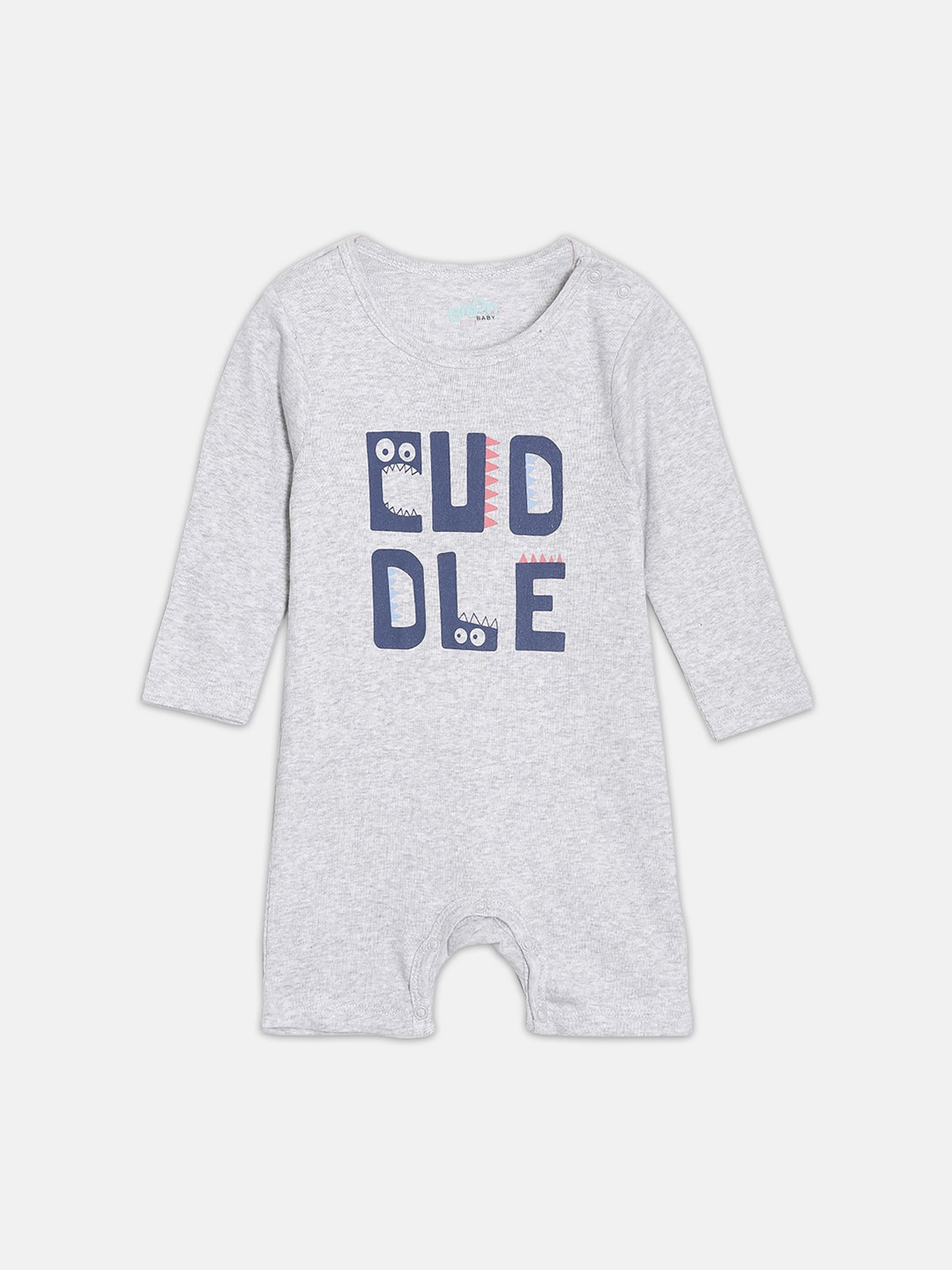

Broon Infant Boys Typography Printed Organic Cotton Romper, Grey