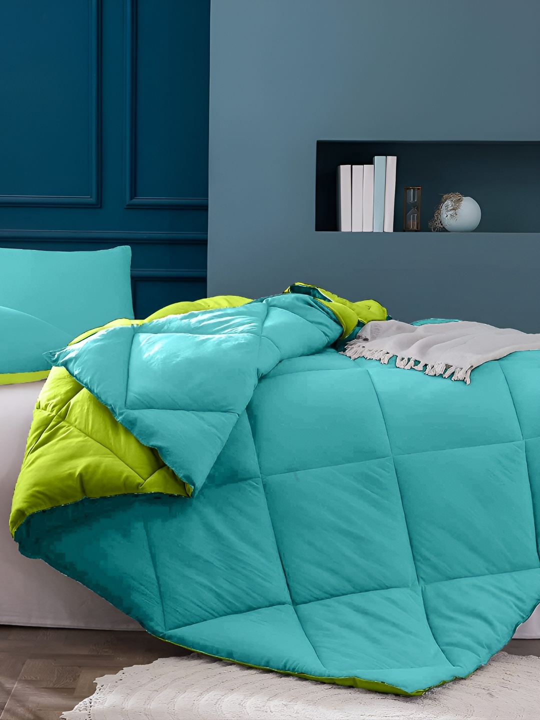 

Sasimo Teal & Green Heavy Winter Single Bed Comforter