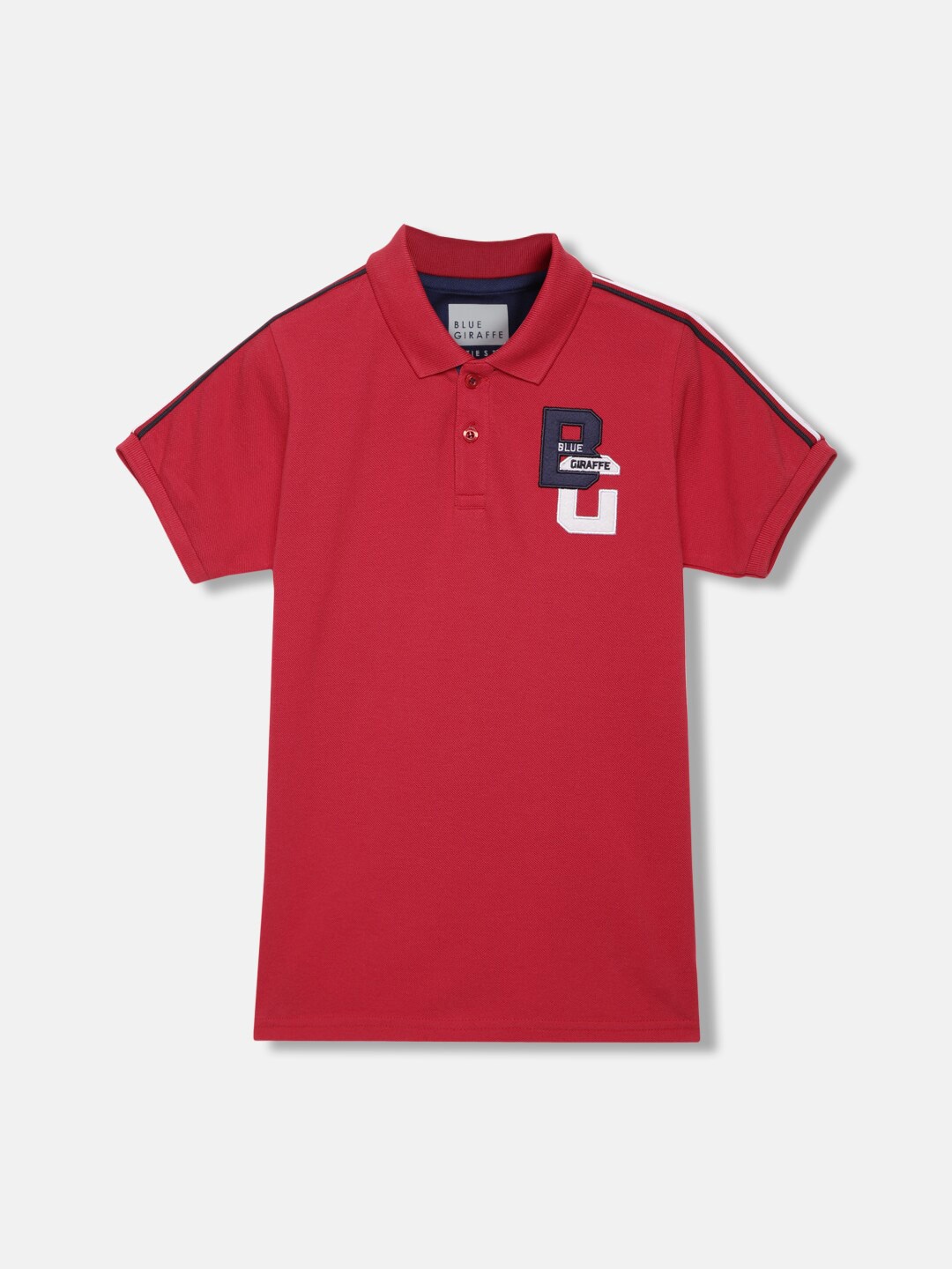 

Blue Giraffe Boys High Neck T-shirt, Red