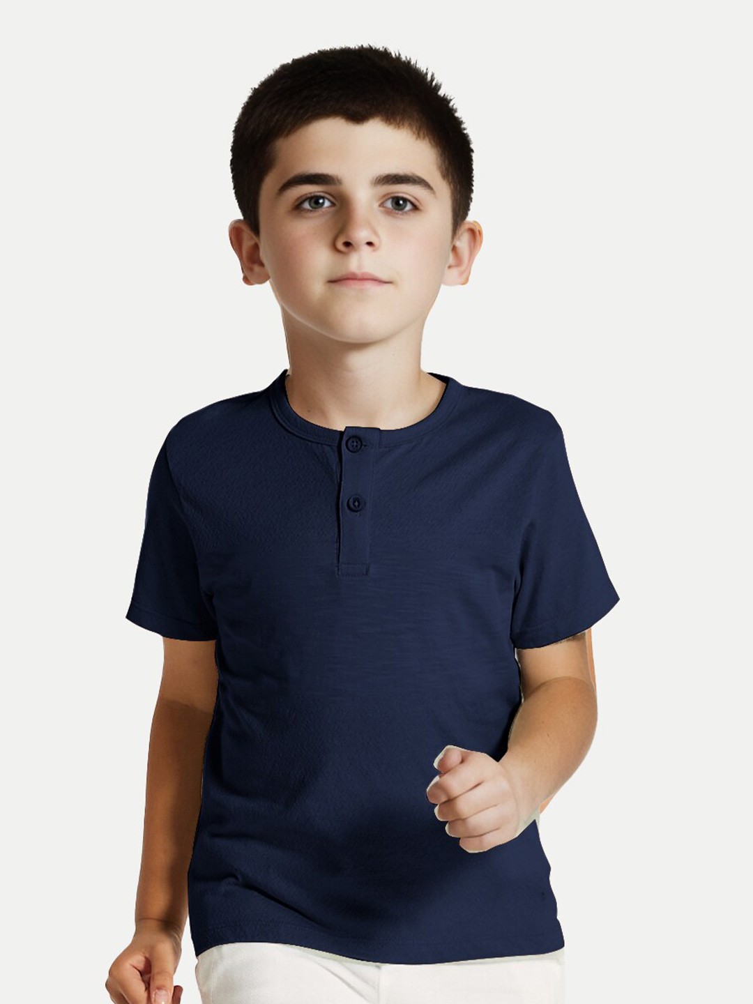 

BAESD Boys Henley Neck Pockets T-shirt, Blue