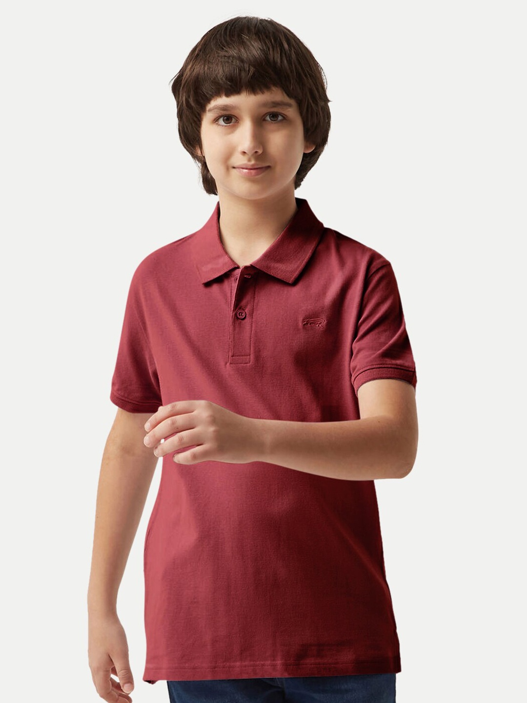 

BAESD Boys Polo Collar Extended Sleeves T-shirt, Maroon