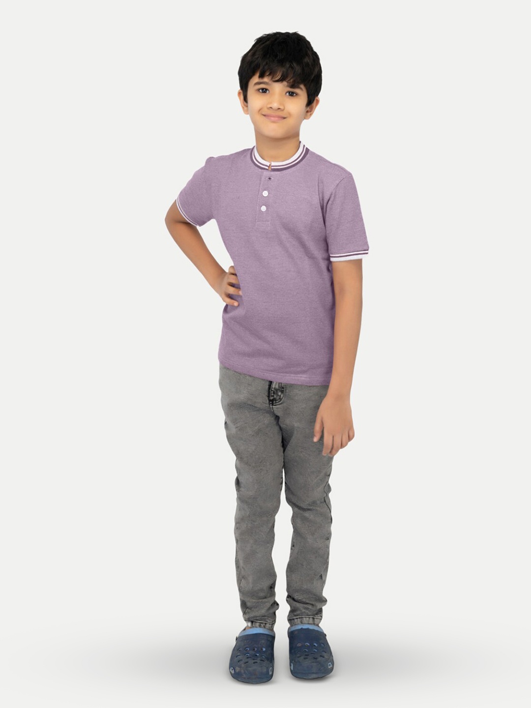 

BAESD Boys Henley Neck Pockets Slim Fit T-shirt, Red