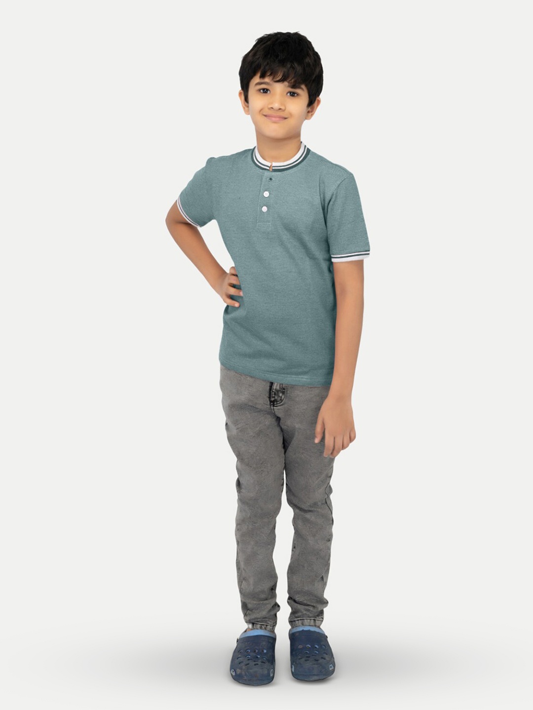 

BAESD Boys Polo Collar Pockets Slim Fit T-shirt, Green