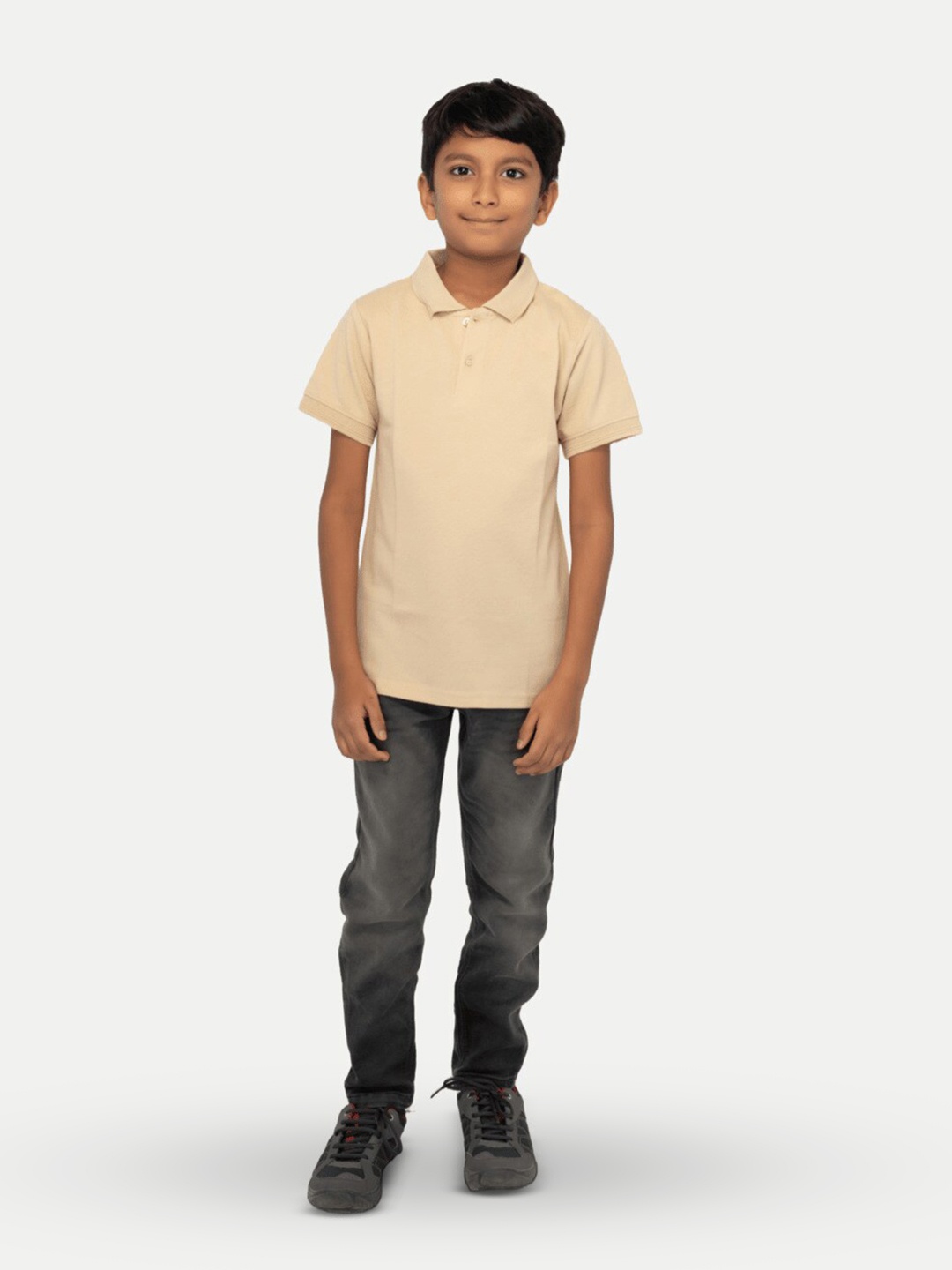 

BAESD Boys Extended Sleeves Pockets T-shirt, Beige