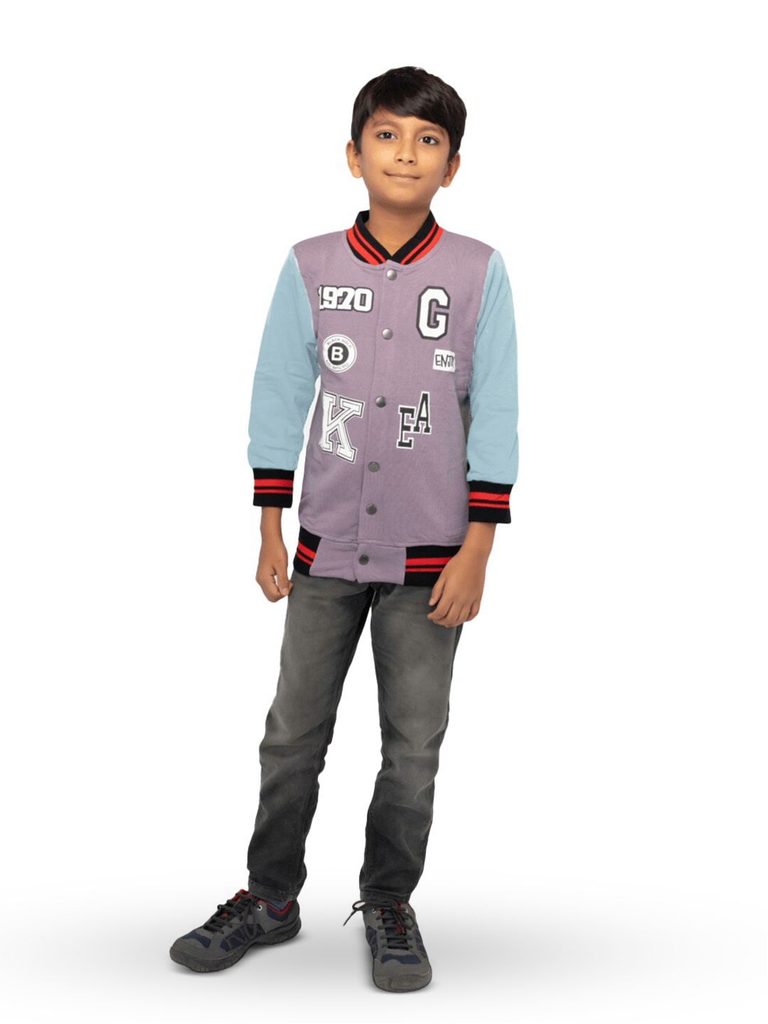 

BAESD Boys Printed Applique T-shirt, Purple