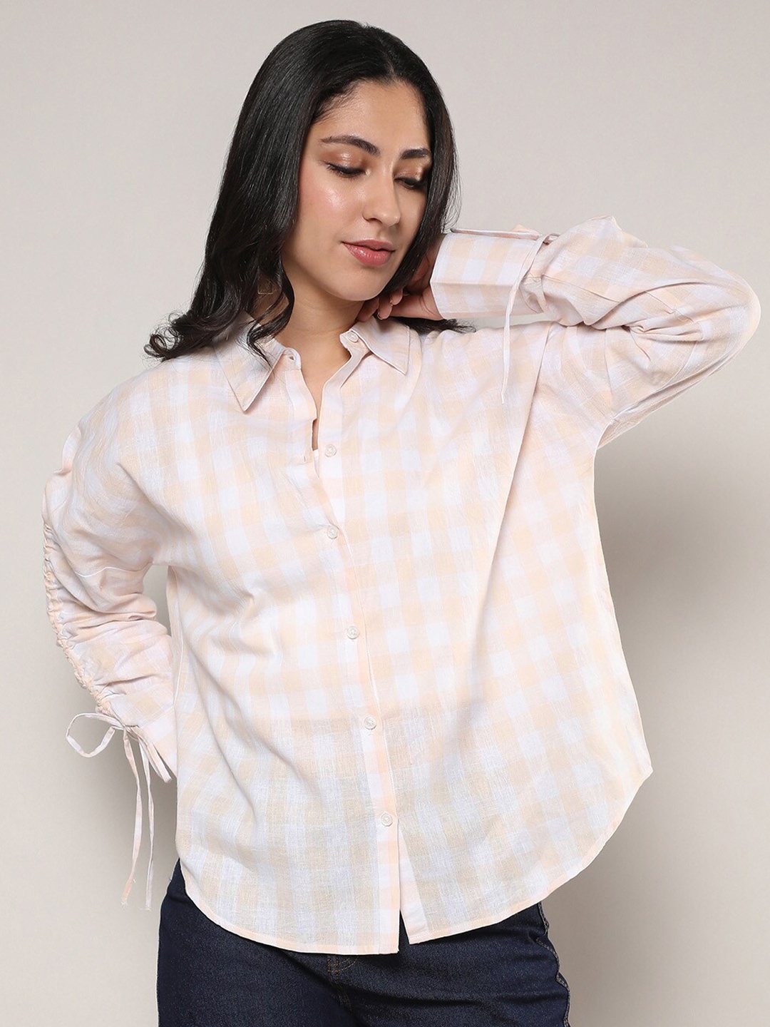 

Campus Sutra Women Classic Boxy Opaque Checked Casual Shirt, Multi