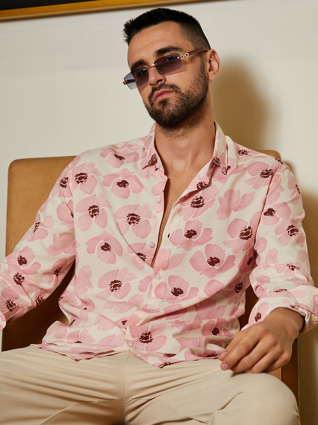 

Campus Sutra Flower Petals Shirt, Pink