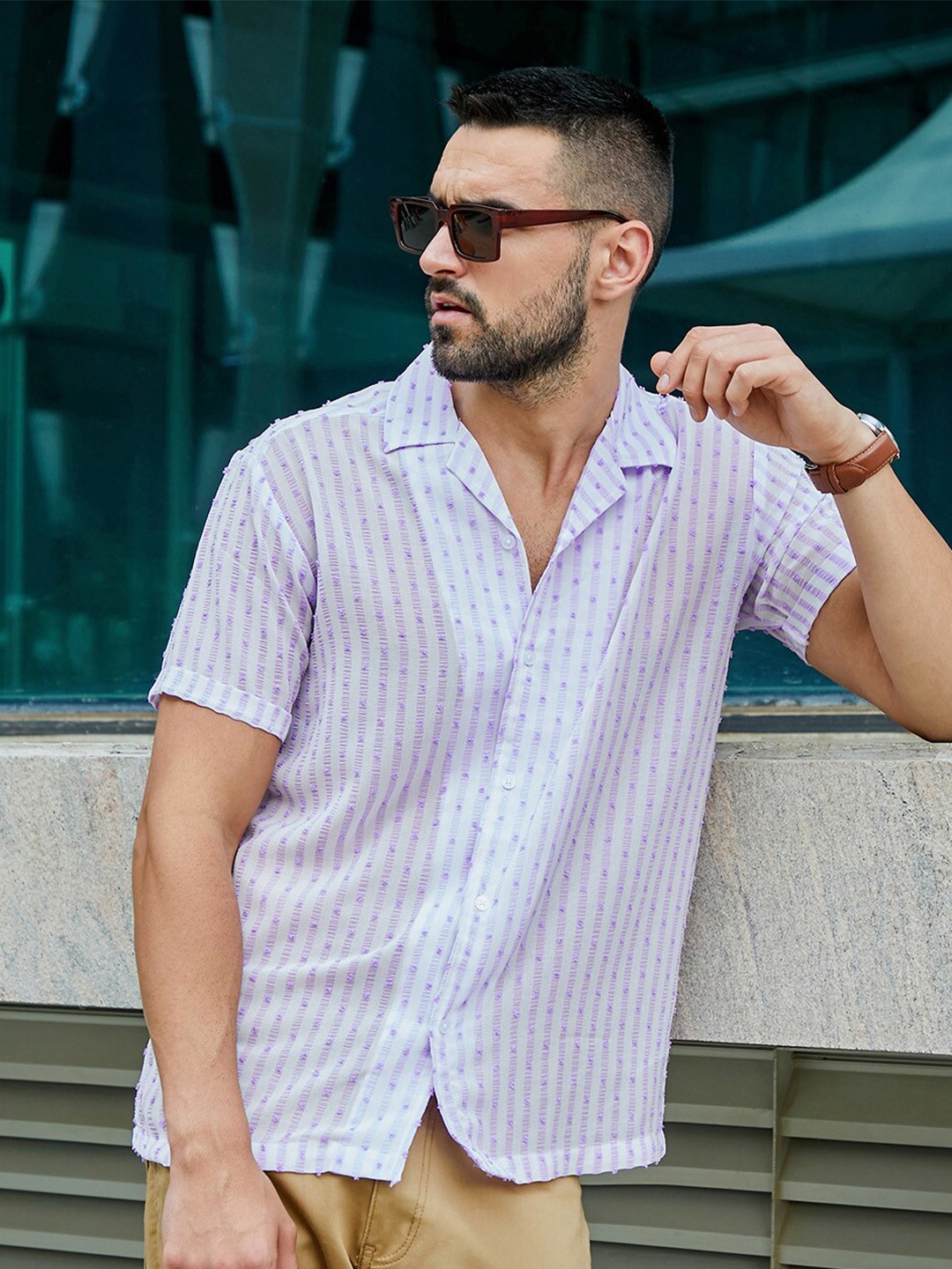 

Campus Sutra Balanced Striped Shirt, Multi