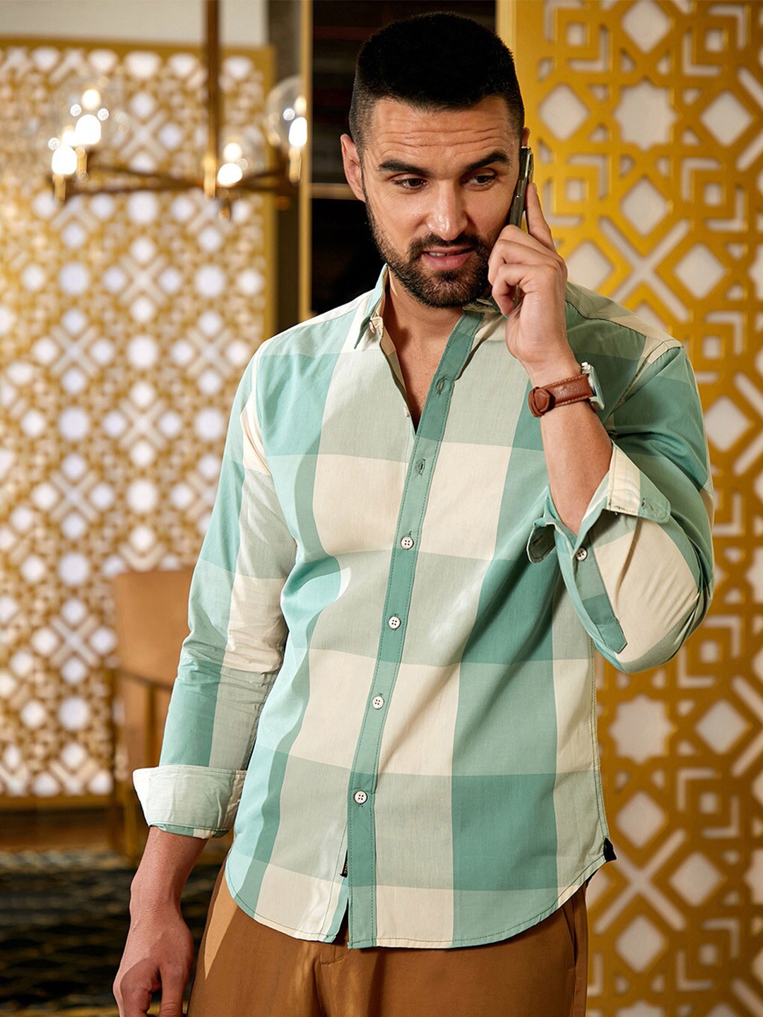 

Campus Sutra Cotton Check Shirt, Multi