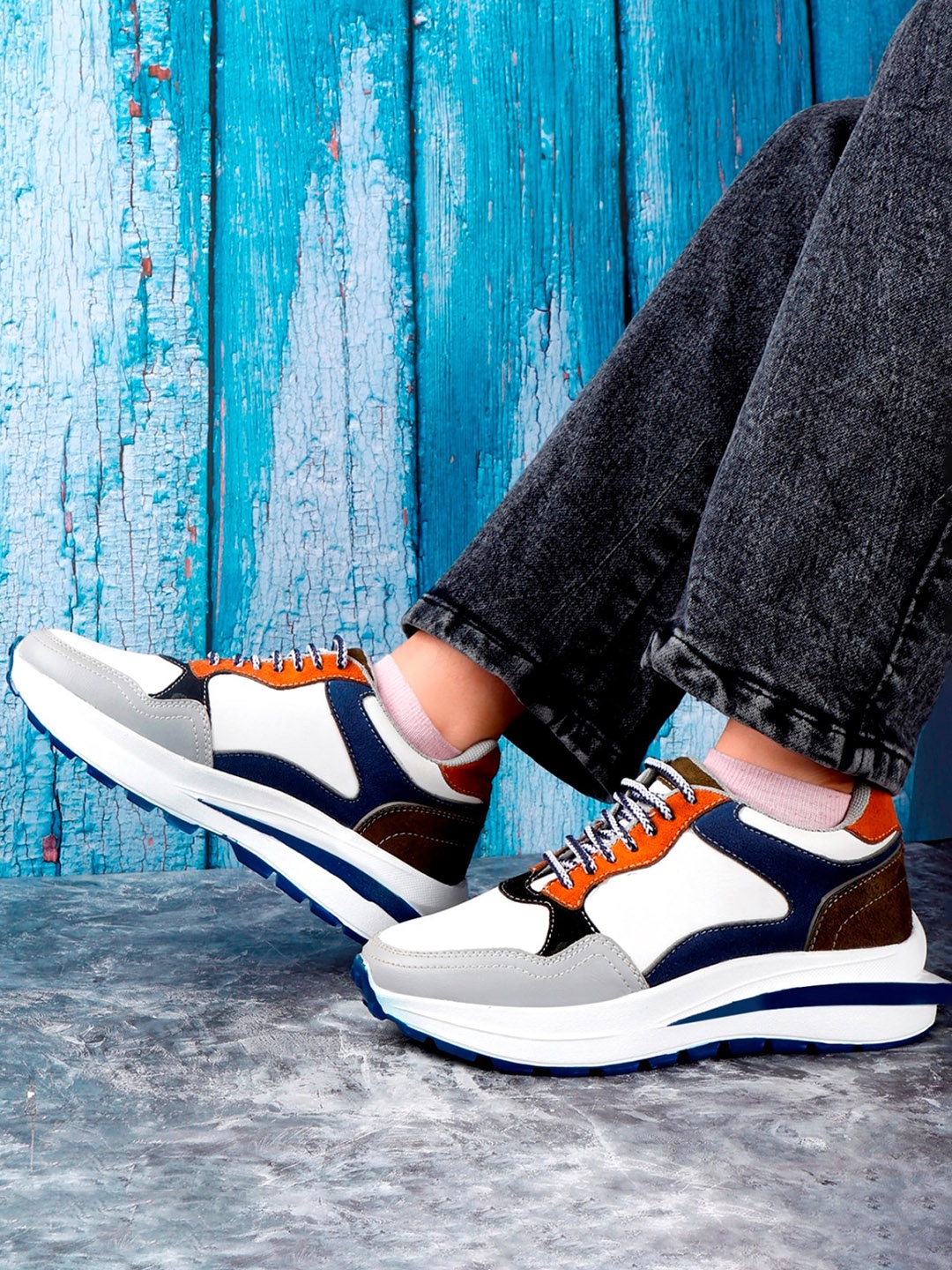 

Mast & Harbour Women Colourblocked Sneakers, Blue