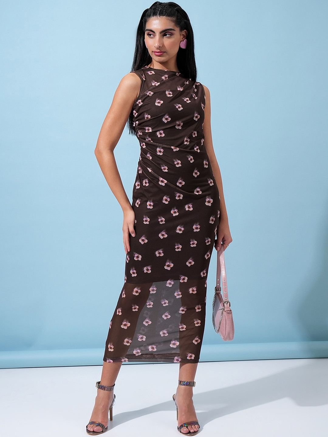 

Tokyo Talkies Floral Print Maxi Dress, Brown