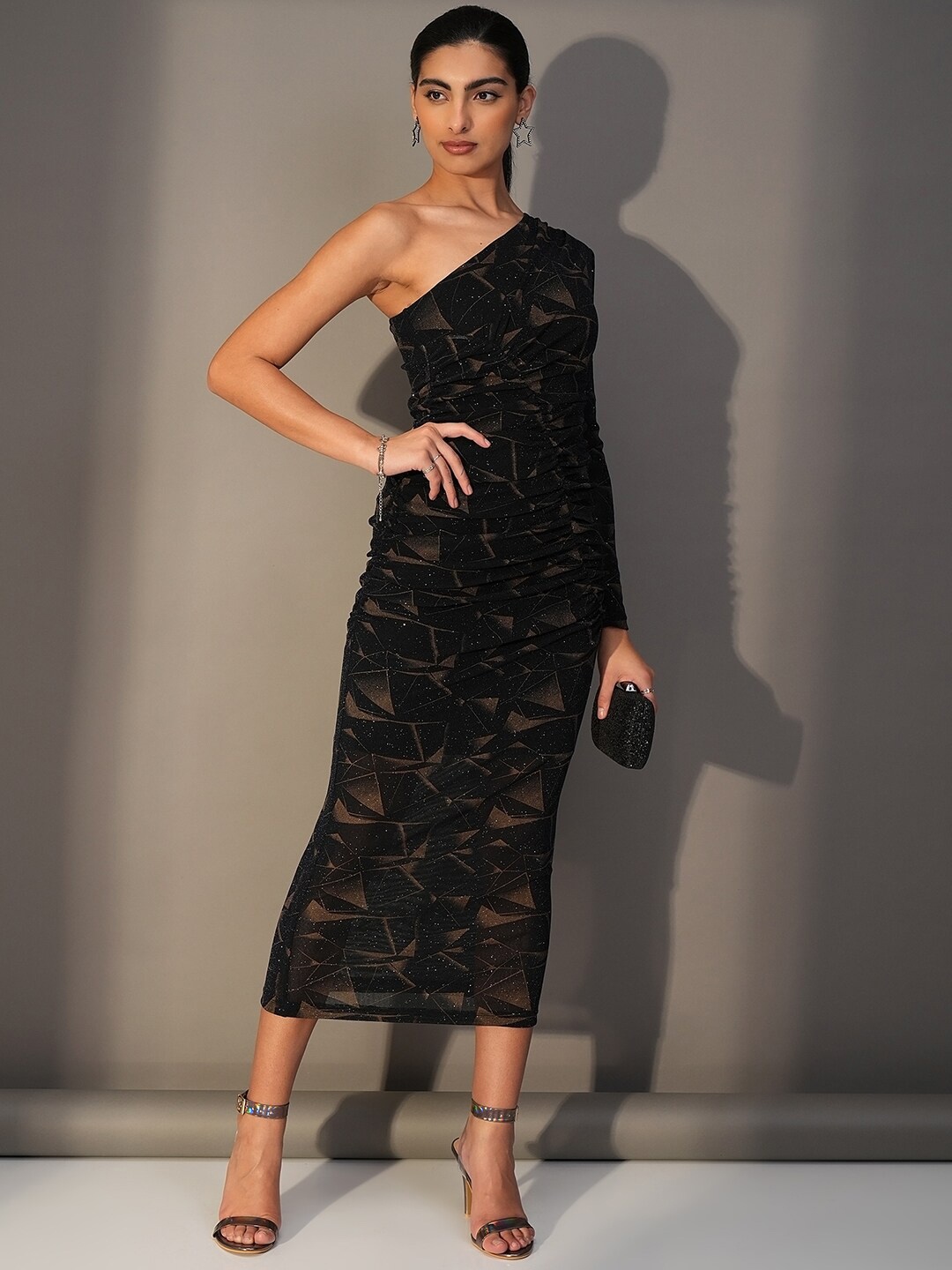 

Tokyo Talkies Print Sheath Midi Dress, Black