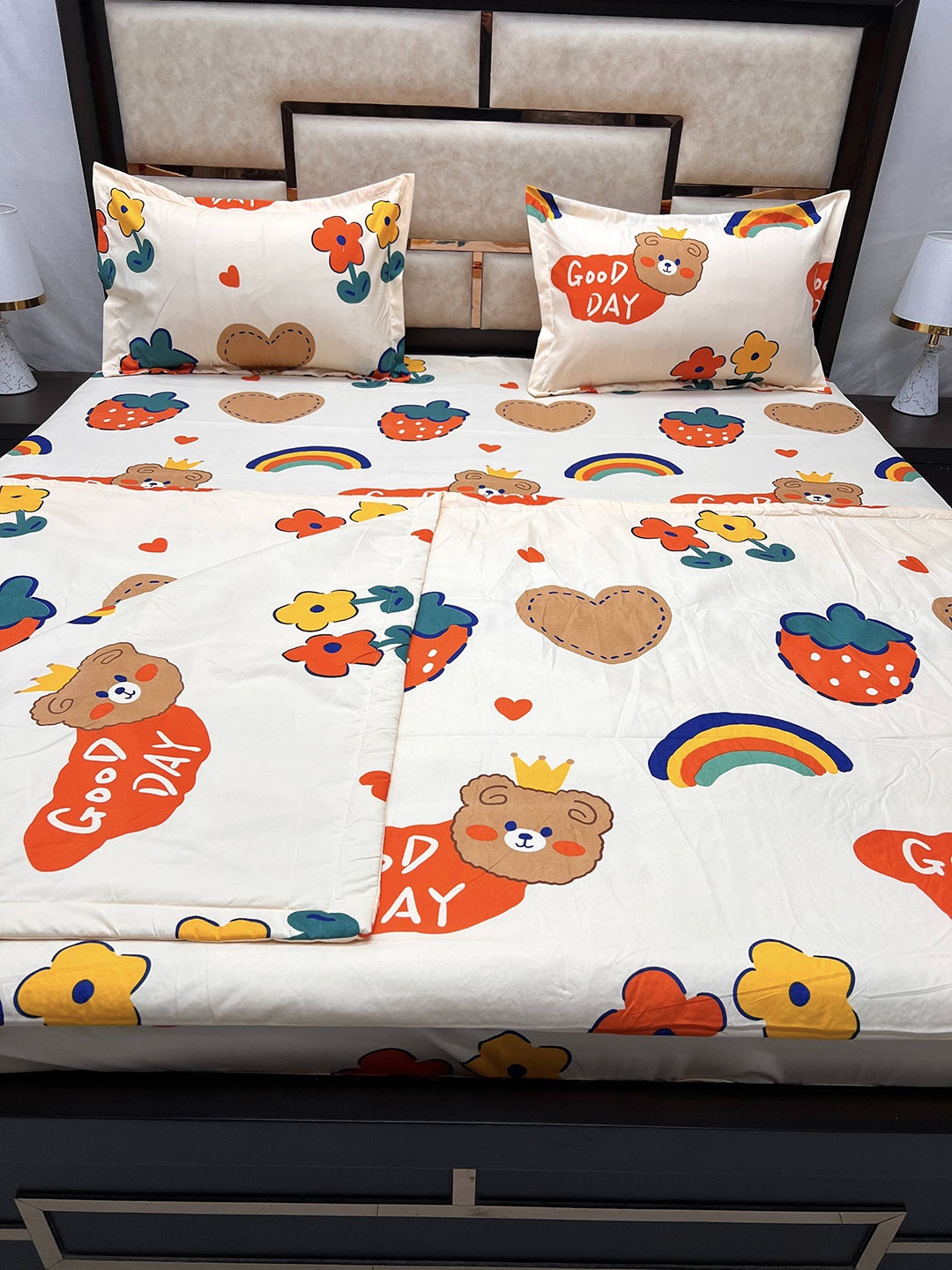 

Pure Decor Unisex Kids Multi Bedding Set, White