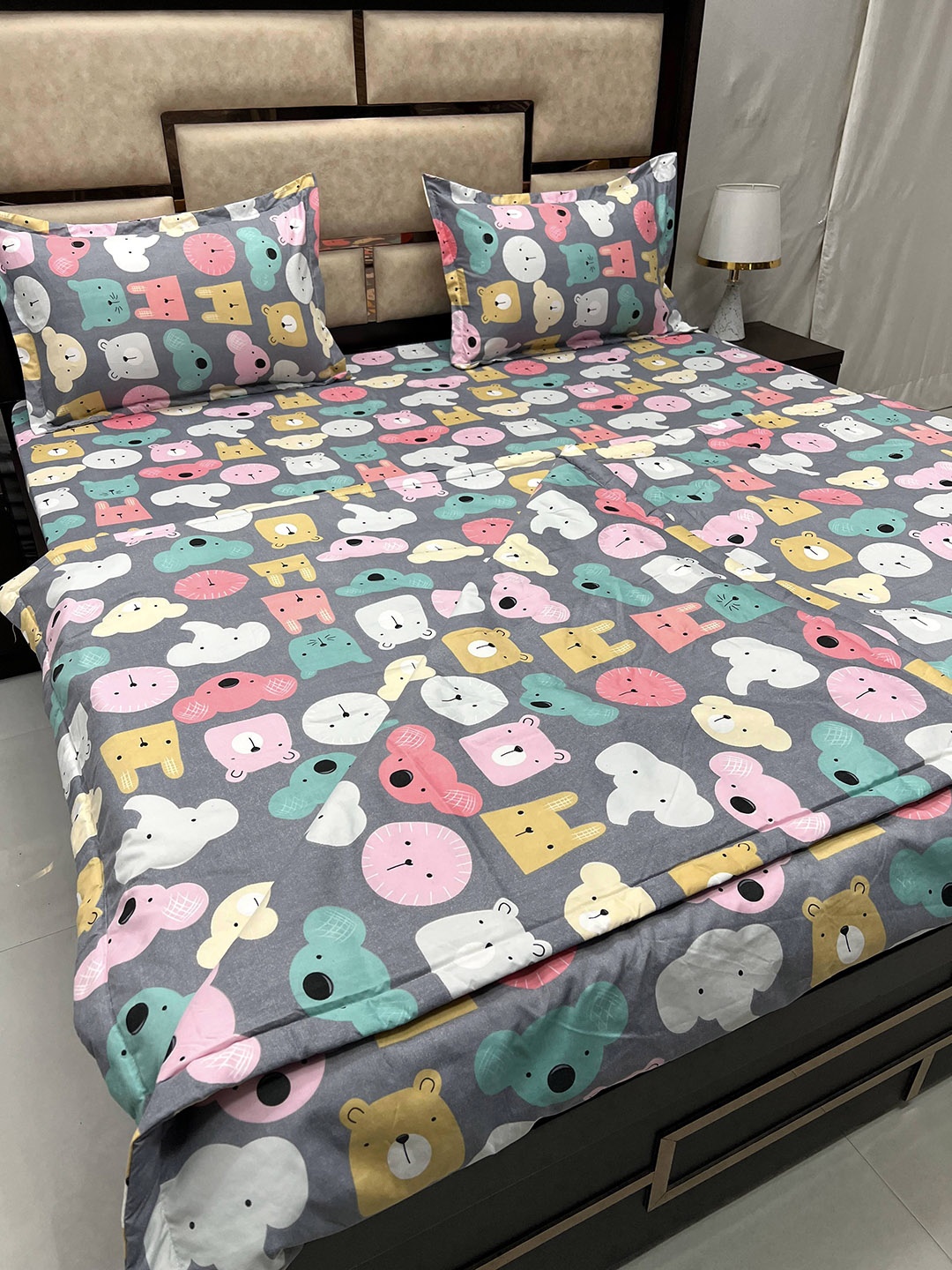 

Pure Decor Unisex Kids Grey Bedding Set