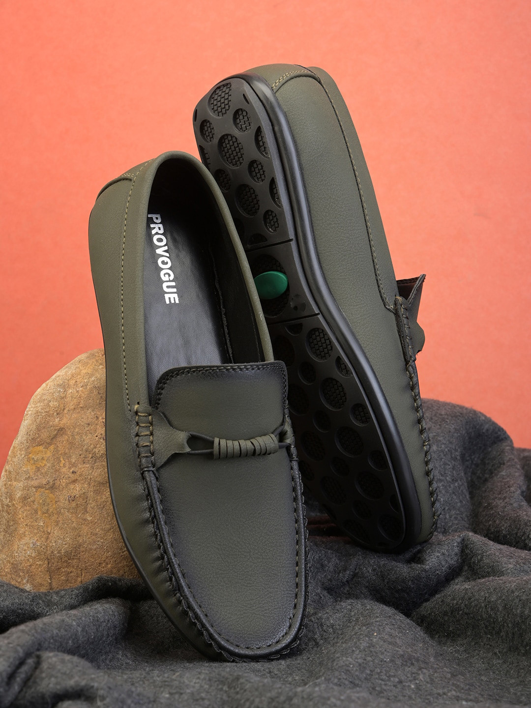 

Provogue Men PU Loafers, Olive