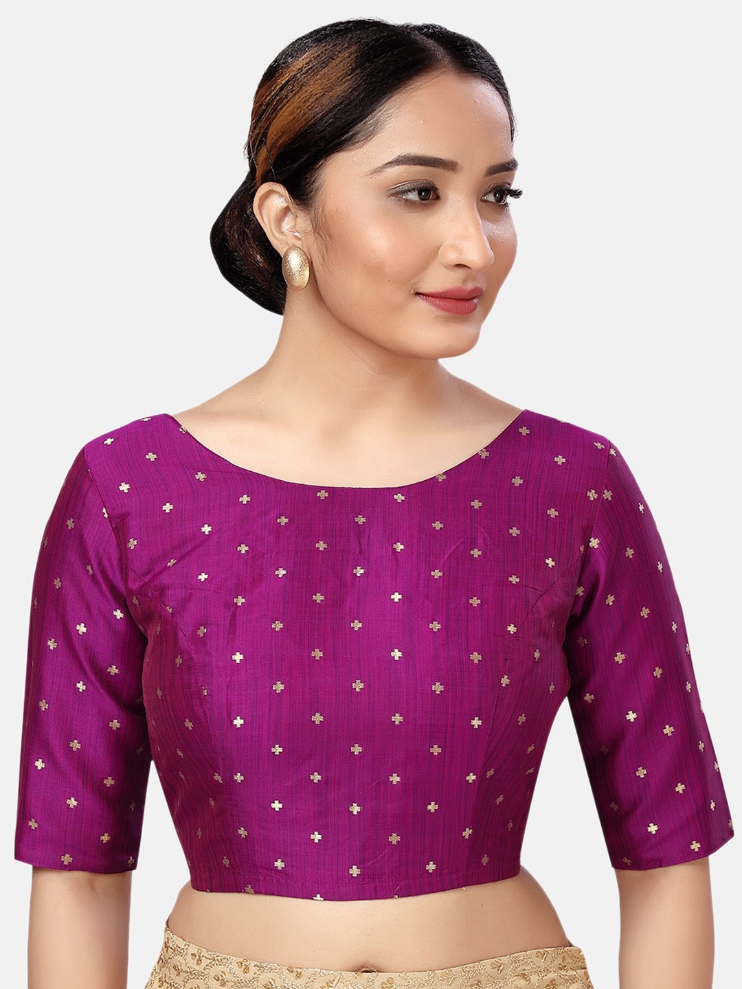 

Studio Shringaar Woven Design Saree Blouse, Purple