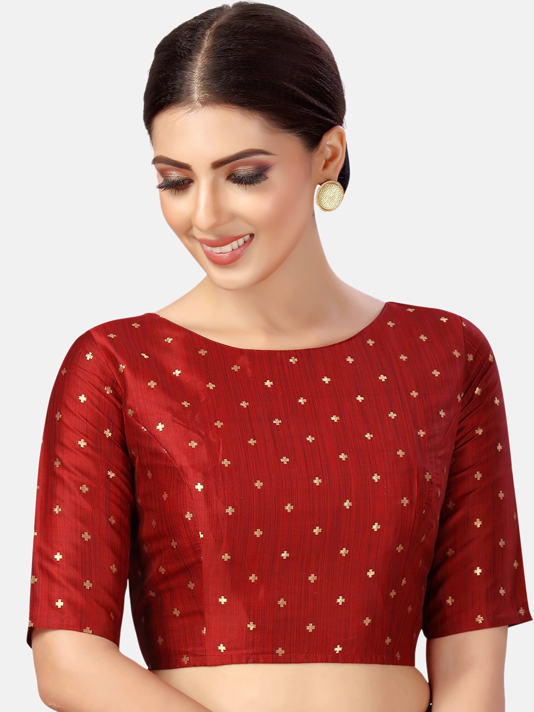 

Studio Shringaar Woven Design Saree Blouse, Maroon