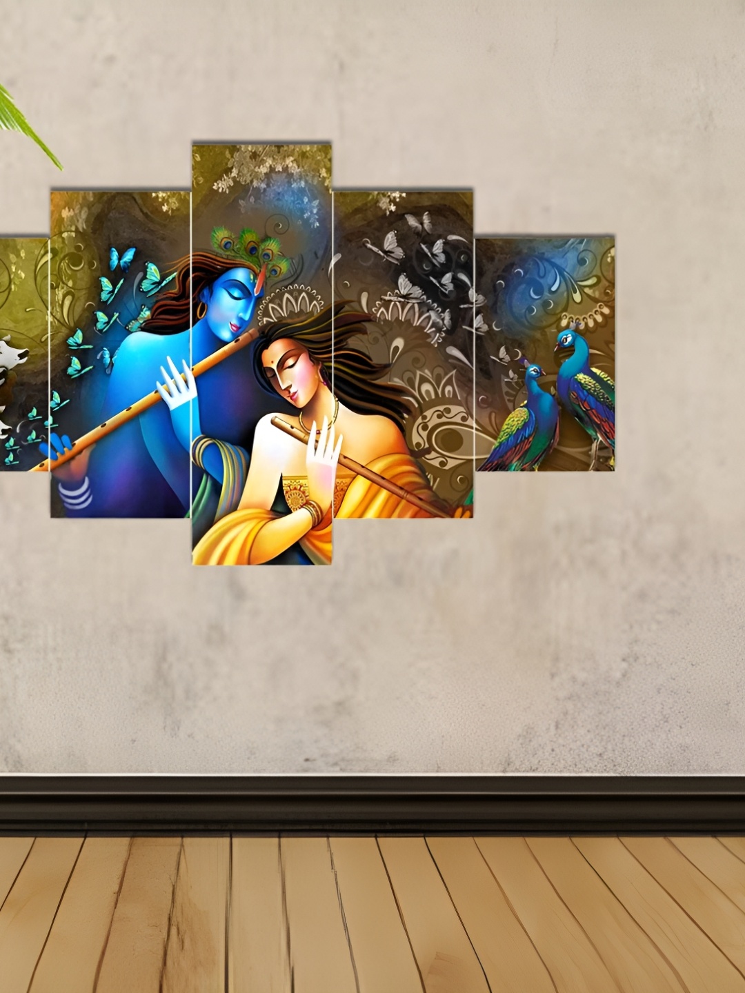 

masstone Green & Blue 5 Pieces Religious Painting Wall Art