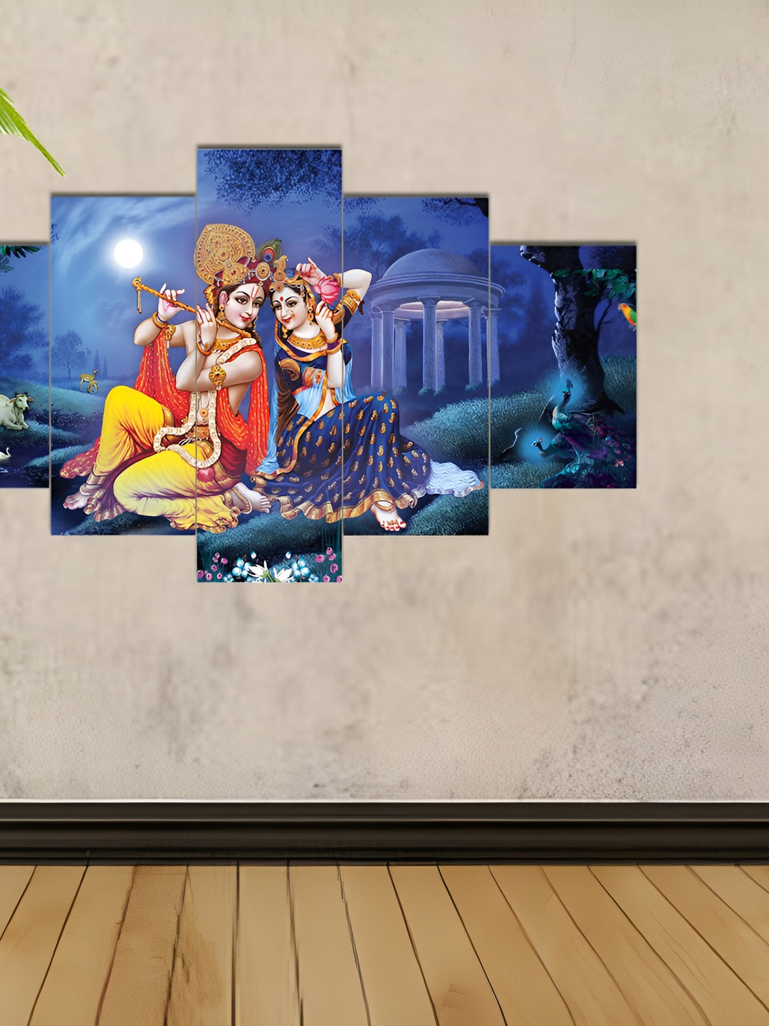 

masstone Blue & Yellow 5 Pieces Religious Painting Wall Art