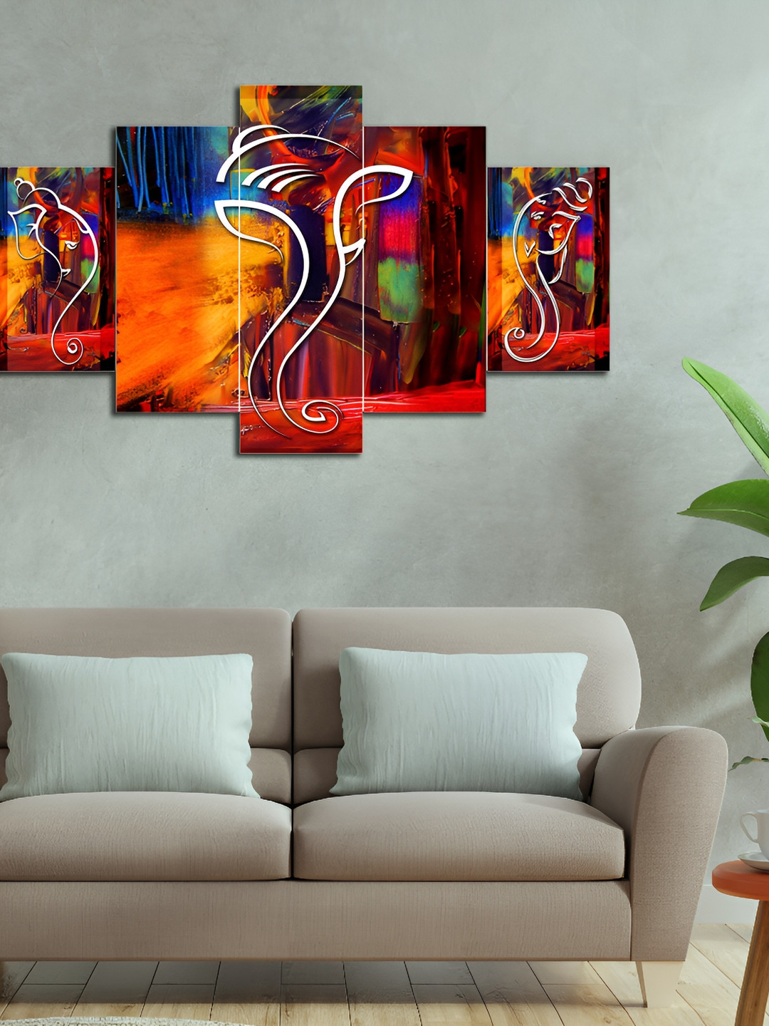 

masstone Red & Blue 5 Pieces Religious Painting Wall Art