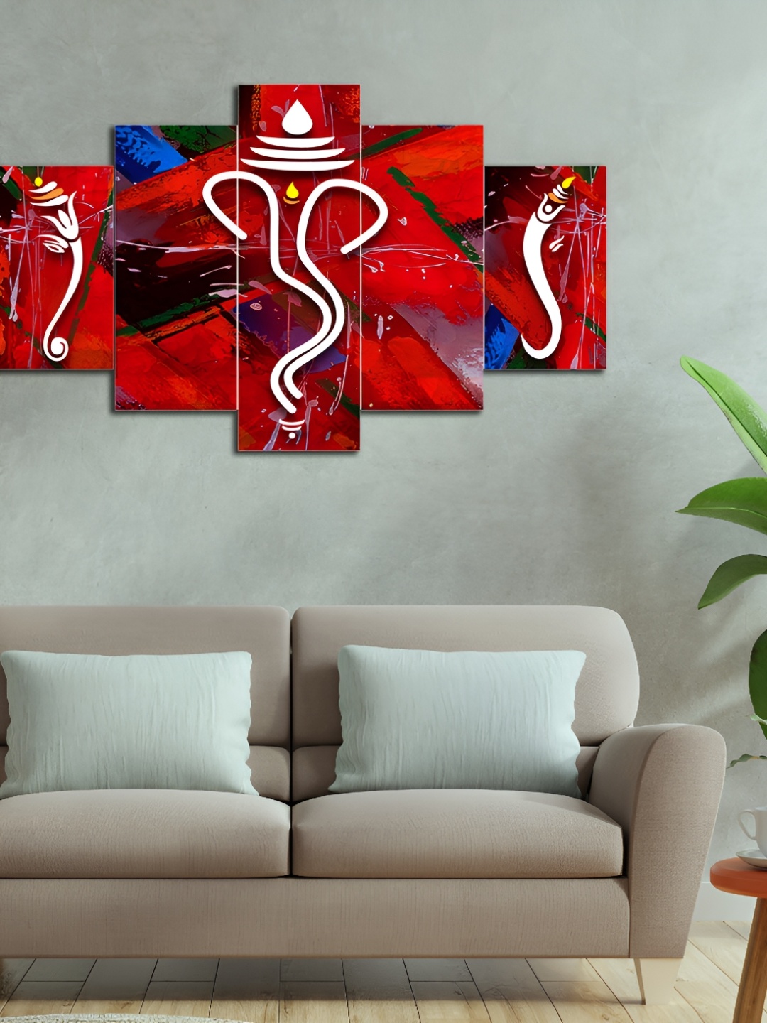 

masstone Red & Blue 5 Pieces Religious Paintings Wall Art