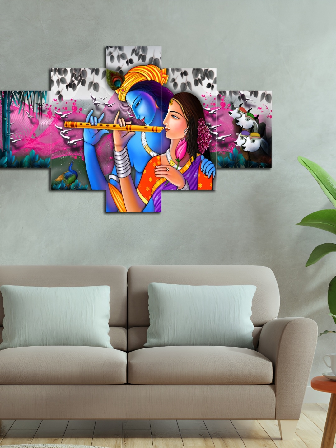 

masstone Blue & Pink 5 Pieces Religious Painting Wall Art