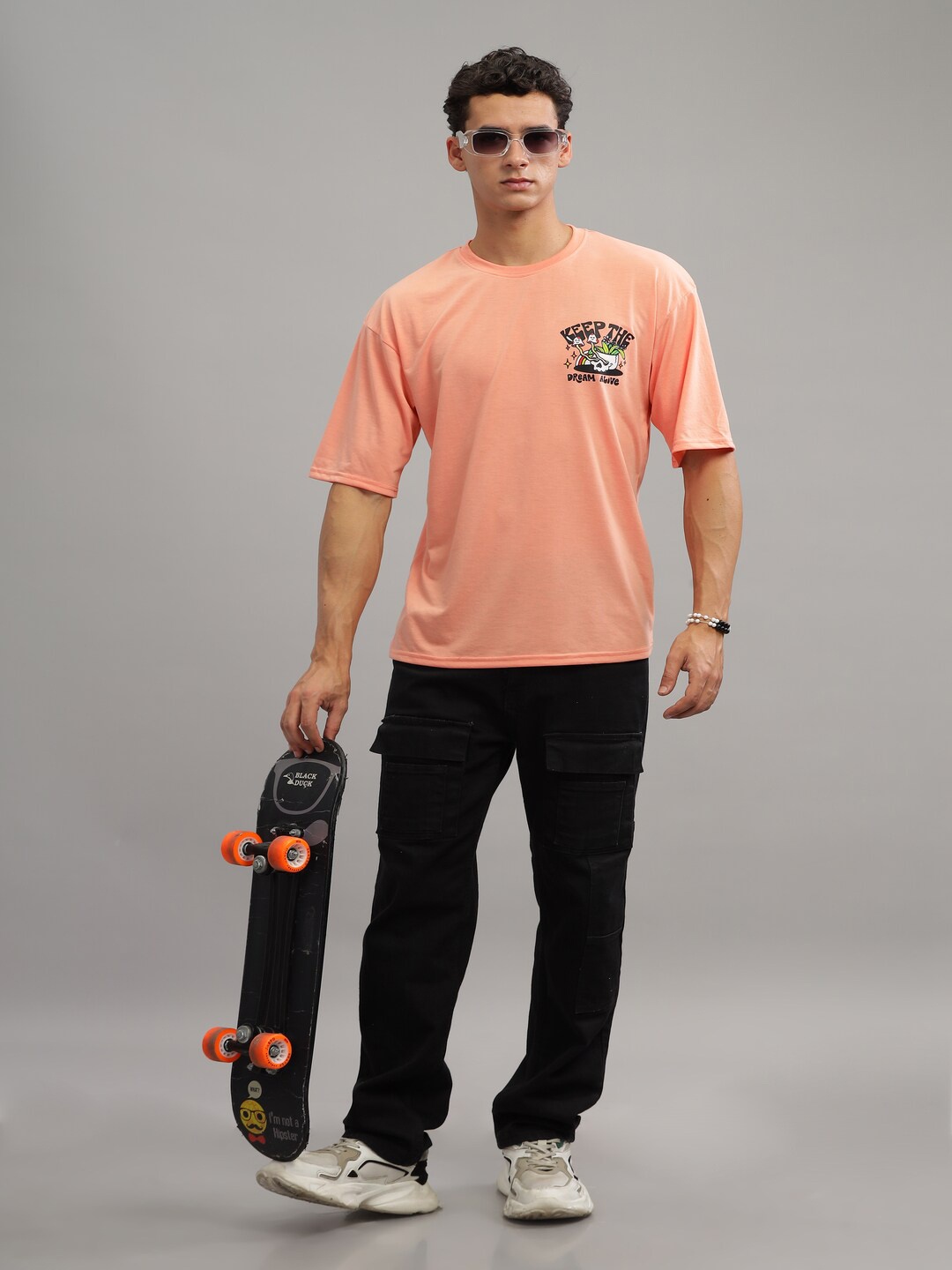 

GRITSTONES Men Typography T-shirt, Coral