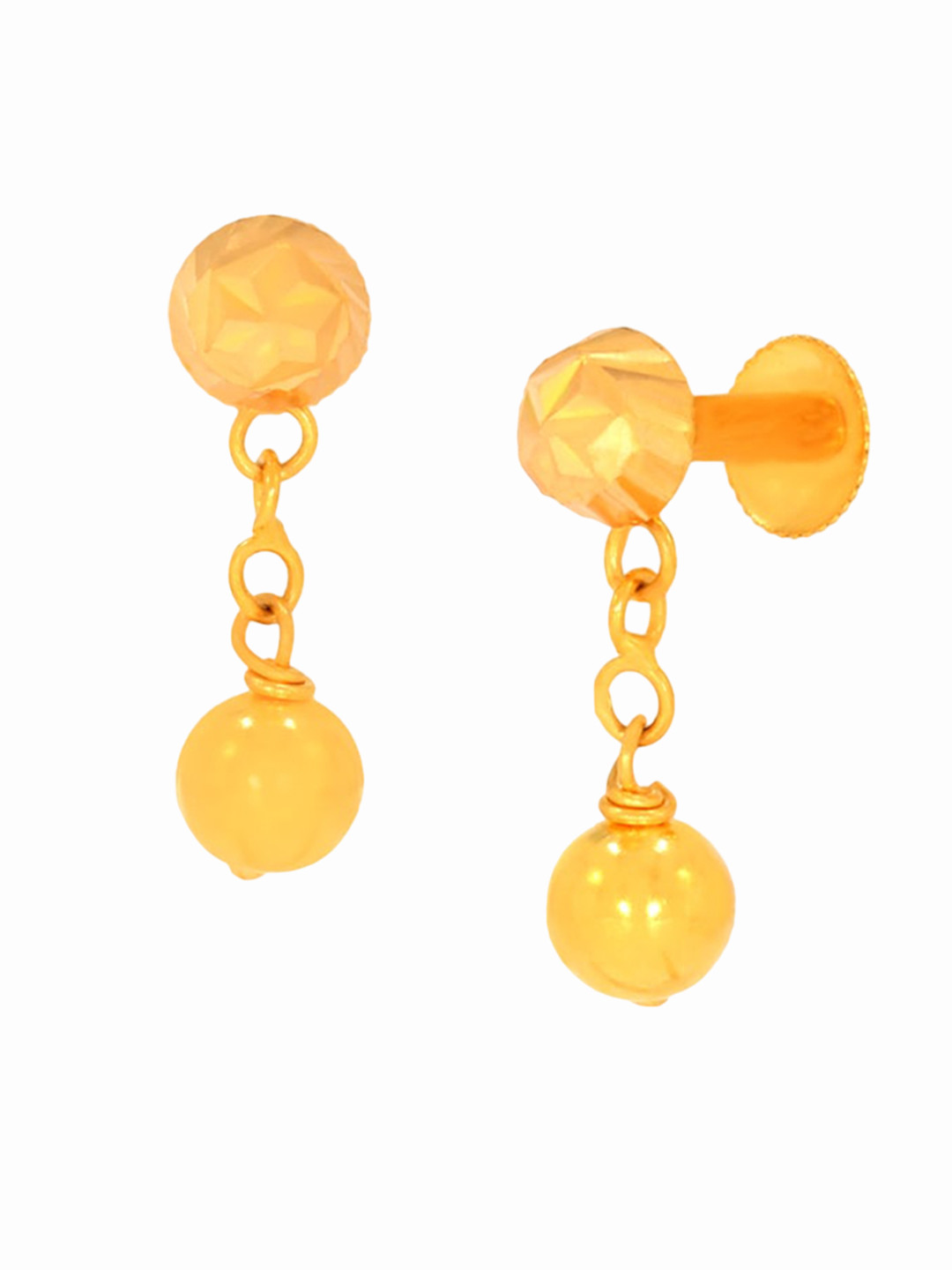 

BHIMA 22K Hallmark 916 Purity Yellow Gold Cutting Ball Drop