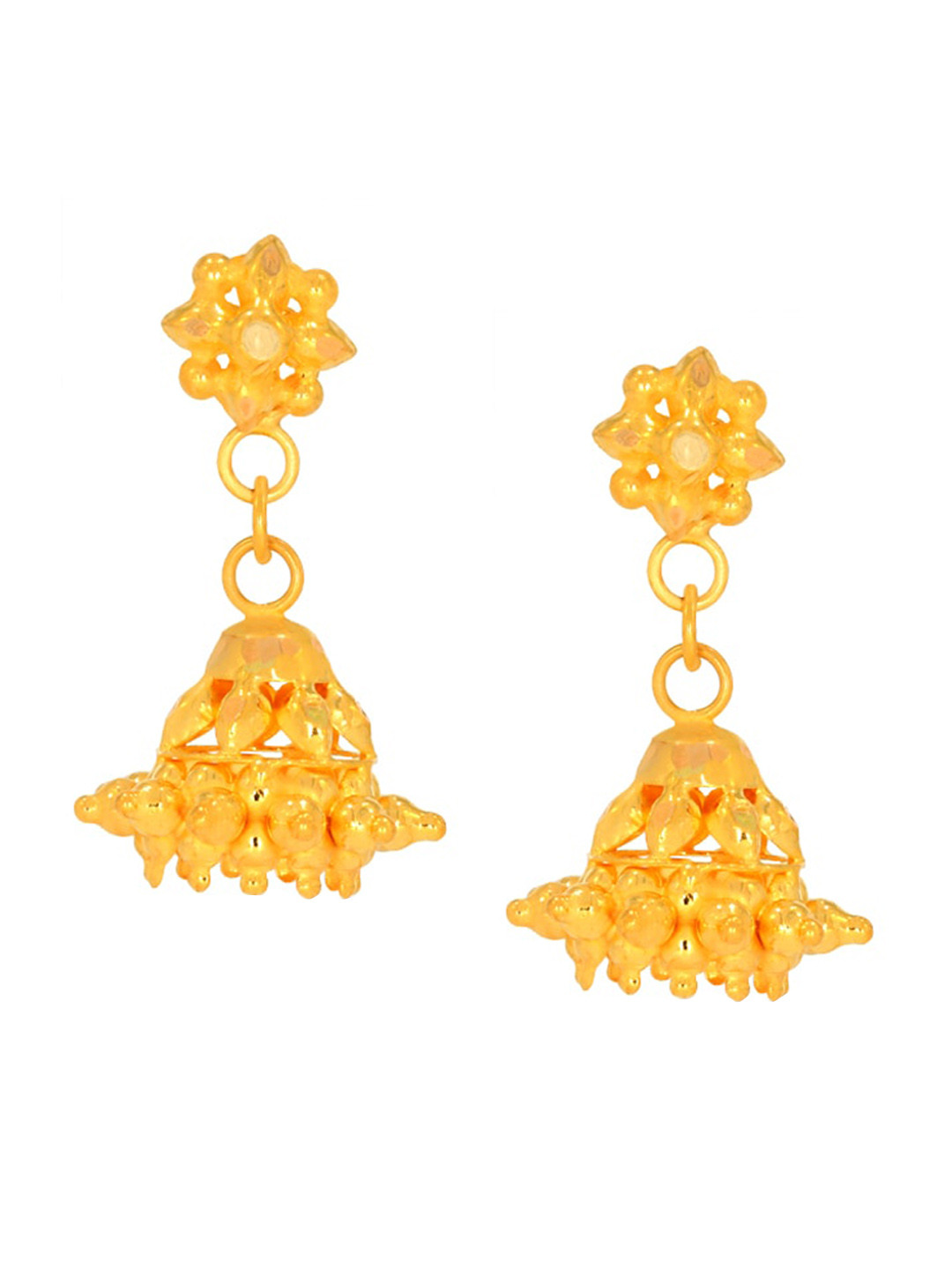 

BHIMA 22K Hallmark 916 Purity Yellow Gold Jhumka Drop