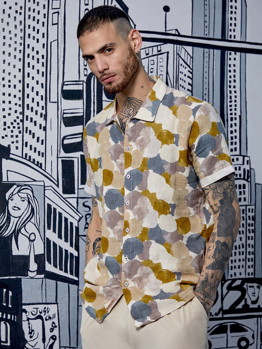 

Campus Sutra Abstract Print Shirt, Multi