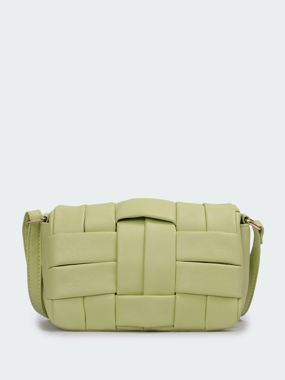 

max PU Structured Sling Bag with Quilted, Green