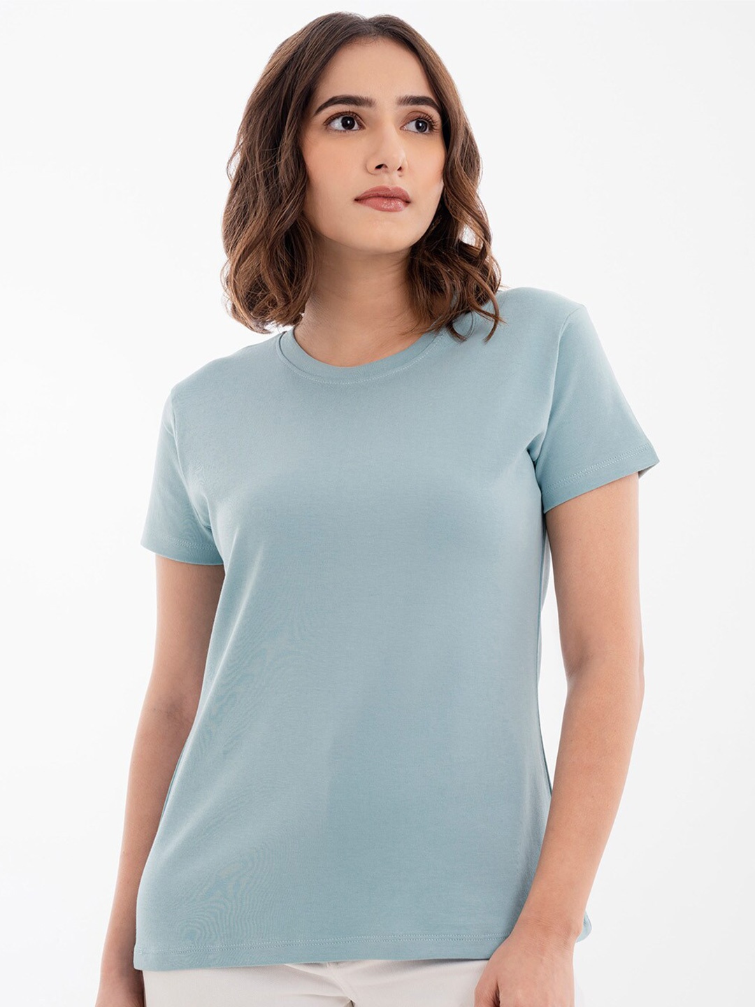 

Halff Grey Premium Cotton Crew Neck T-shirt, Blue