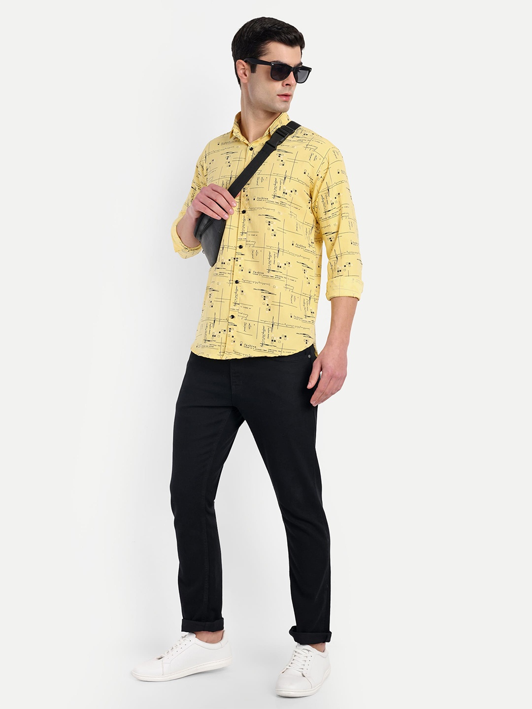 

S-LINE Men Classic Opaque Printed Casual Shirt, Mustard