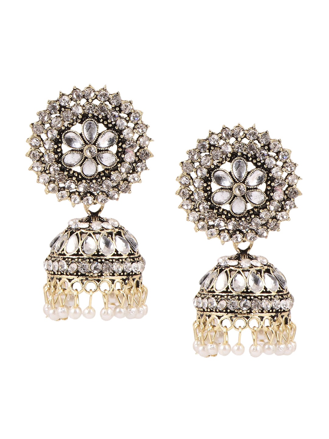 

Keviv Dome Shaped Jhumkas Earrings, White
