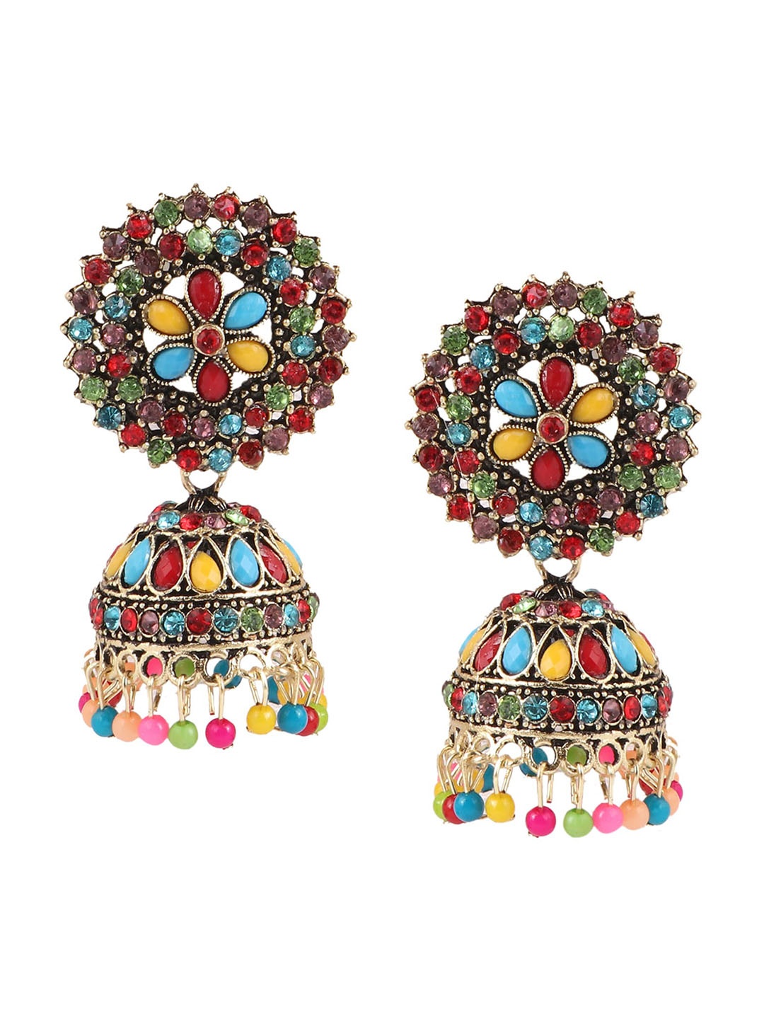 

Keviv Dome Shaped Jhumkas Earrings, Multi