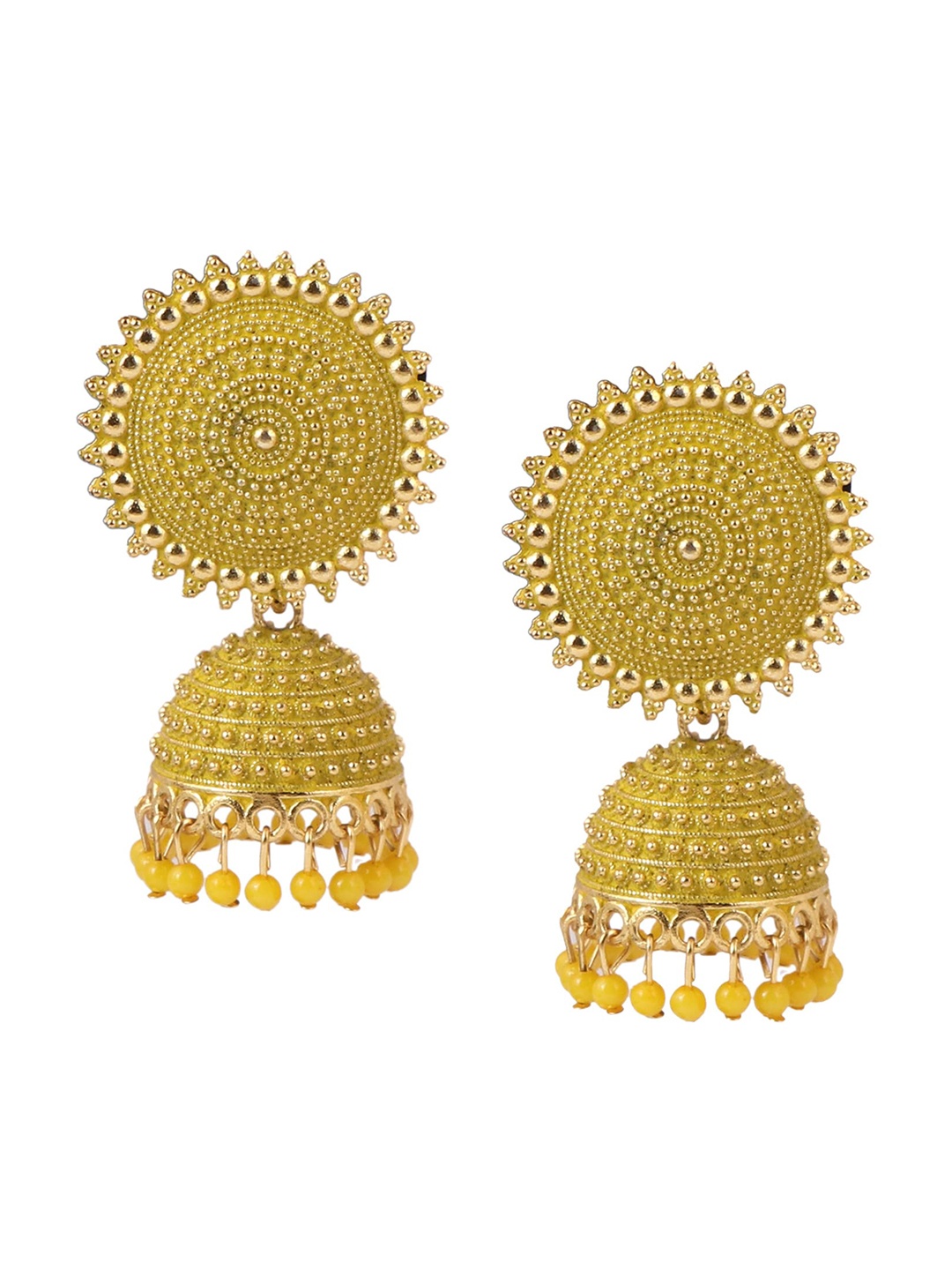 

Keviv Dome Shaped Jhumkas Earrings, Yellow