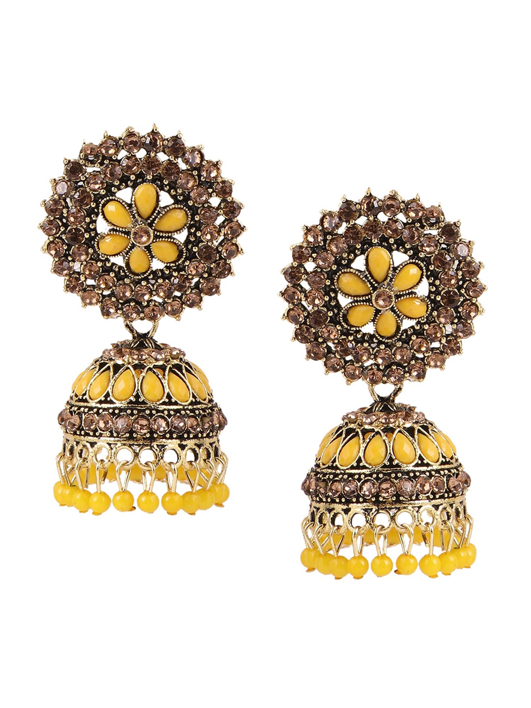

Keviv Dome Shaped Jhumkas Earrings, Yellow