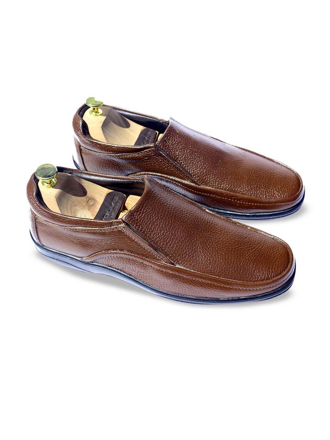 

Wolvenmilano Men Leather Formal Slip-Ons, Brown
