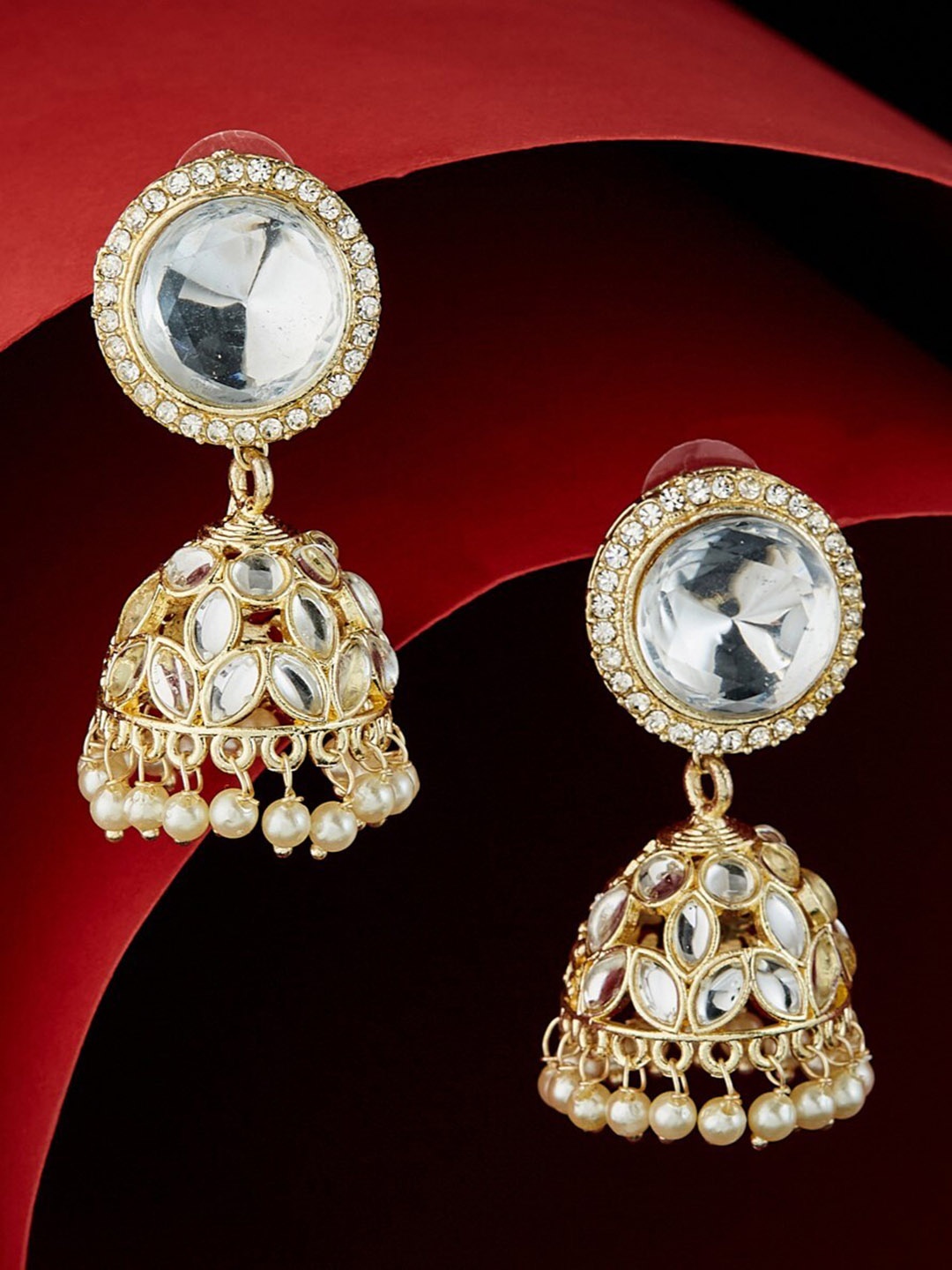 

ATIBELLE Contemporary Jhumkas Earrings, Gold